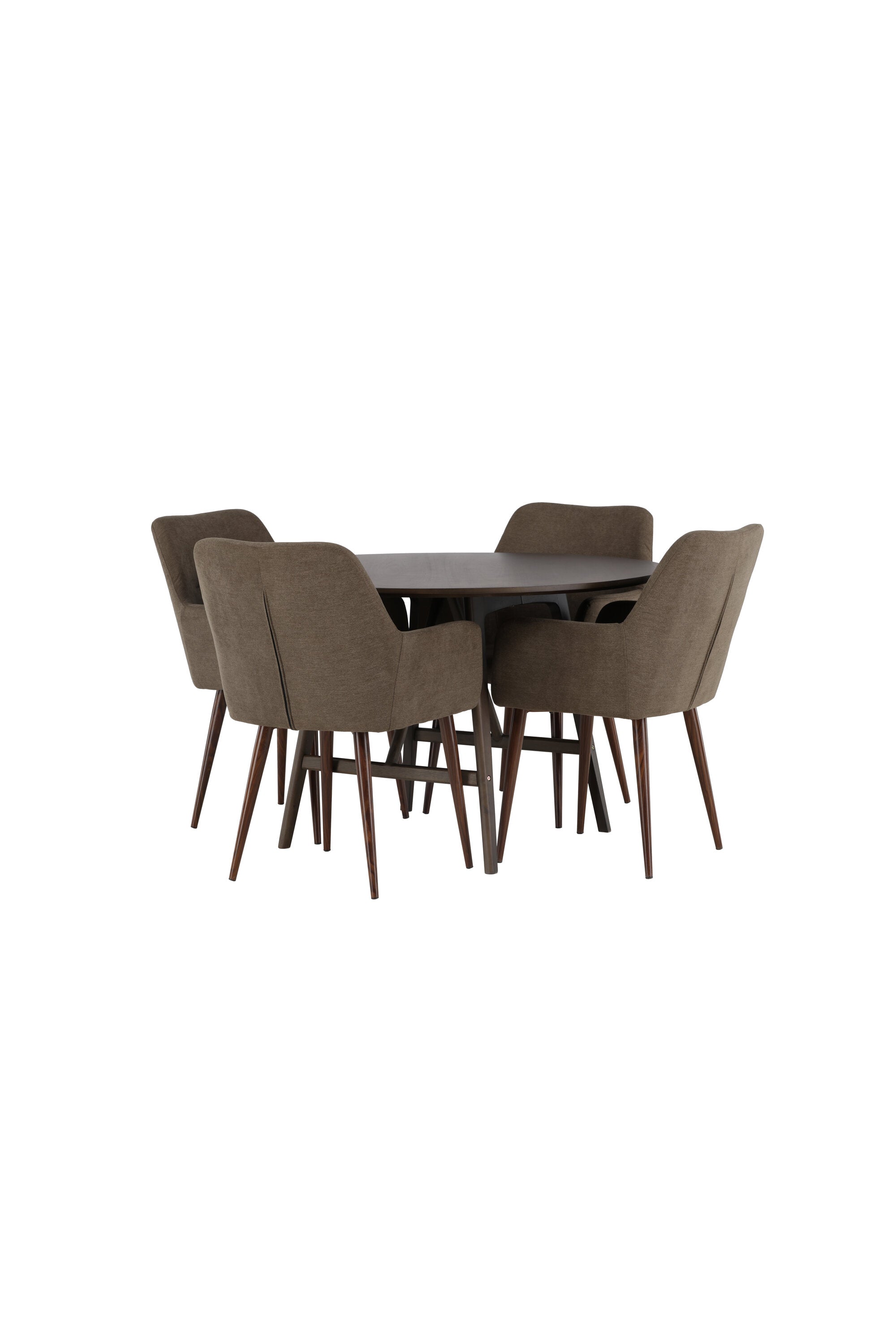 Kaseindon Esszimmerset + Tomorrow ⌀100cm/4St. in Braun präsentiert im Onlineshop von KAQTU Design AG. Esszimmerset ist von Venture Home
