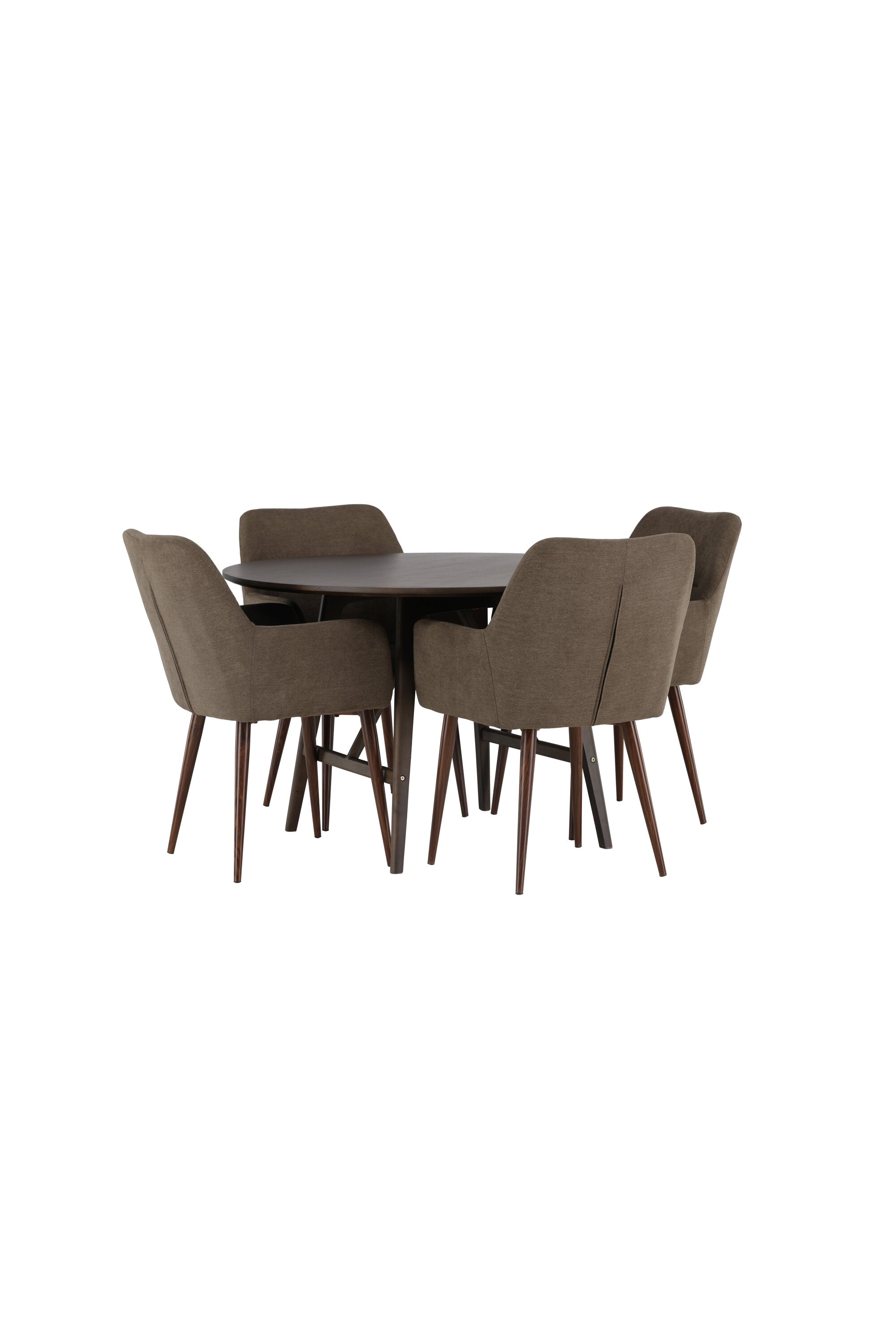 Kaseindon Esszimmerset + Tomorrow ⌀100cm/4St. in Braun präsentiert im Onlineshop von KAQTU Design AG. Esszimmerset ist von Venture Home