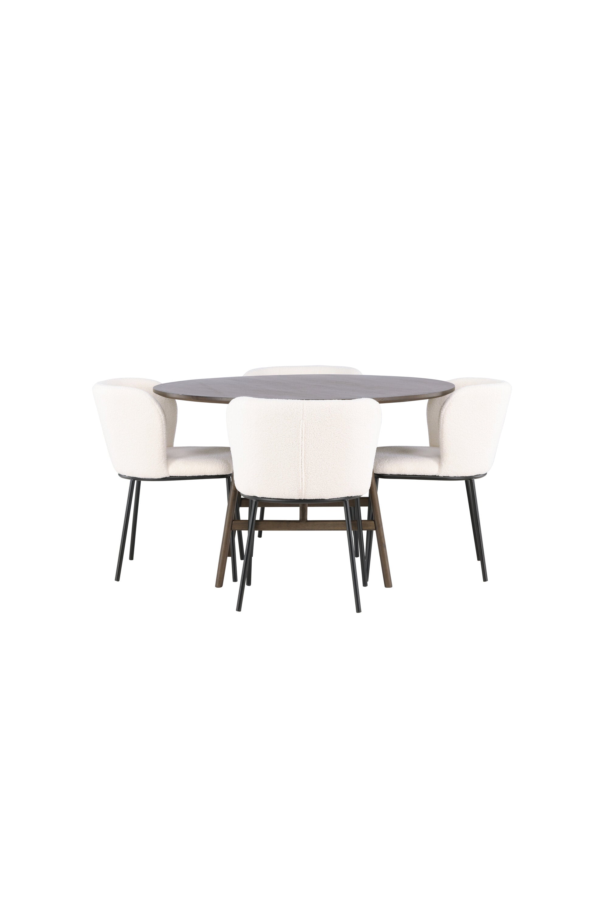 Kaseindon Esszimmerset + Edina ⌀100cm/4St. in Schwarz-Weiss präsentiert im Onlineshop von KAQTU Design AG. Esszimmerset ist von Venture Home
