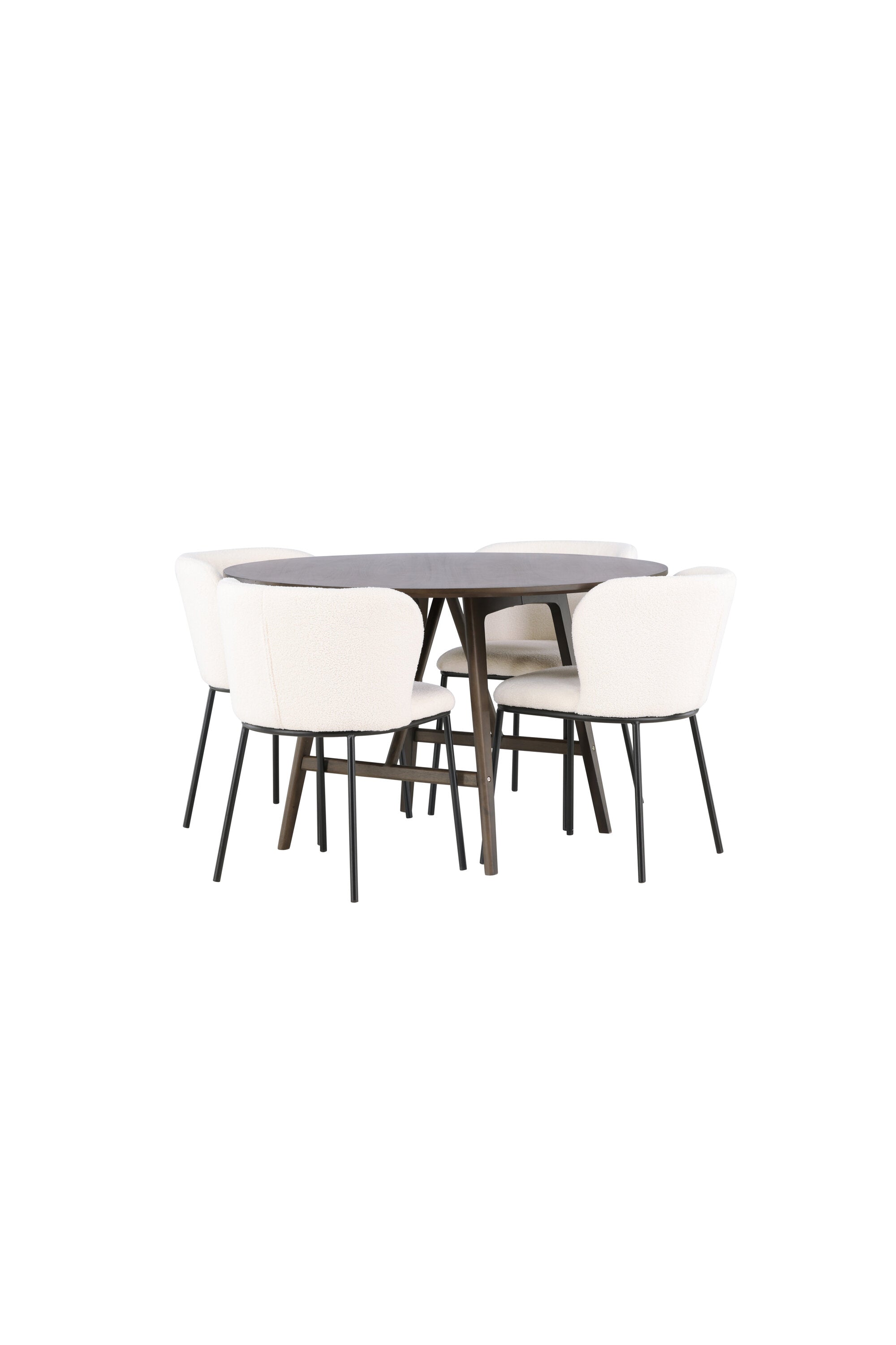 Kaseindon Esszimmerset + Edina ⌀100cm/4St. in Schwarz-Weiss präsentiert im Onlineshop von KAQTU Design AG. Esszimmerset ist von Venture Home