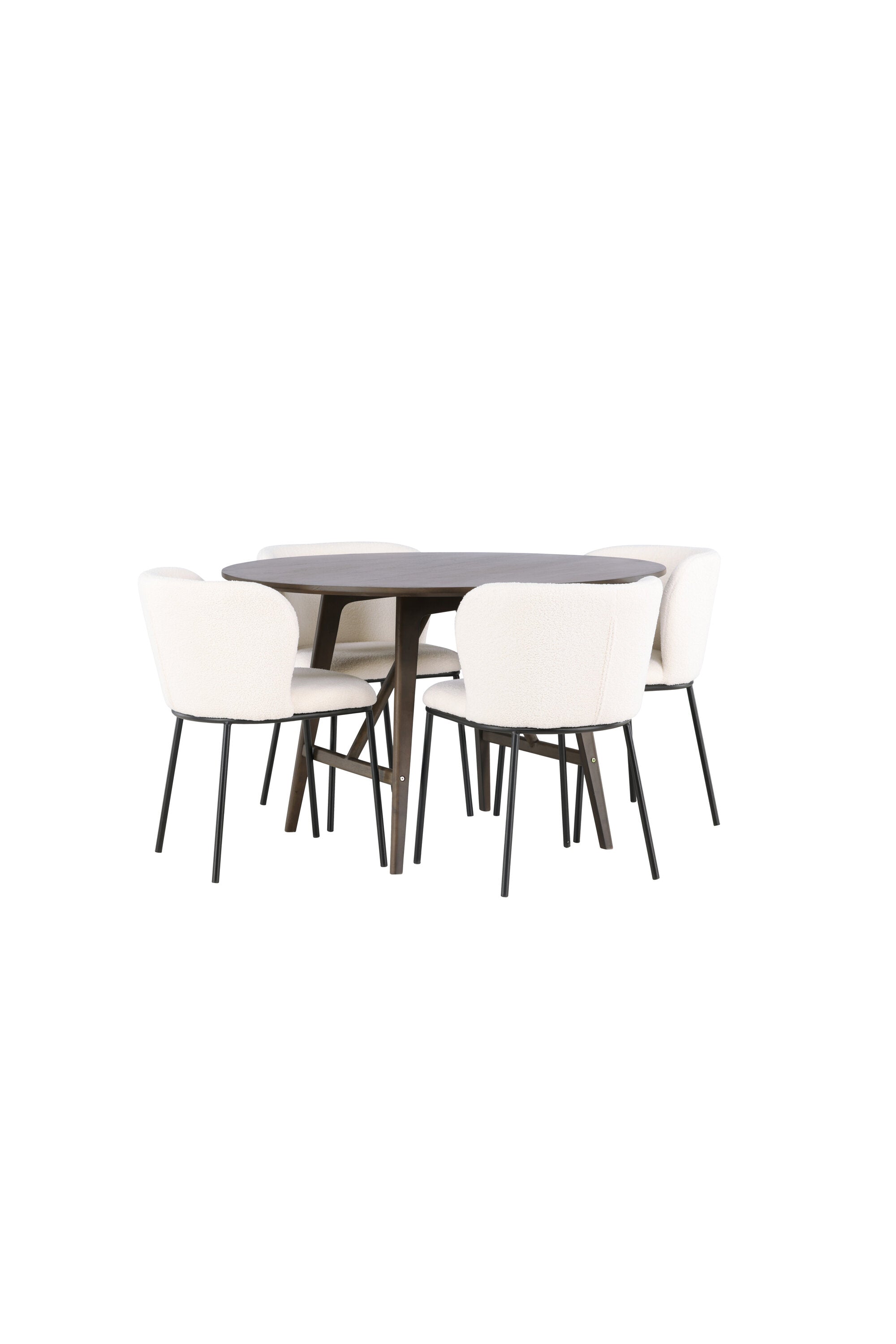 Kaseindon Esszimmerset + Edina ⌀100cm/4St. in Schwarz-Weiss präsentiert im Onlineshop von KAQTU Design AG. Esszimmerset ist von Venture Home