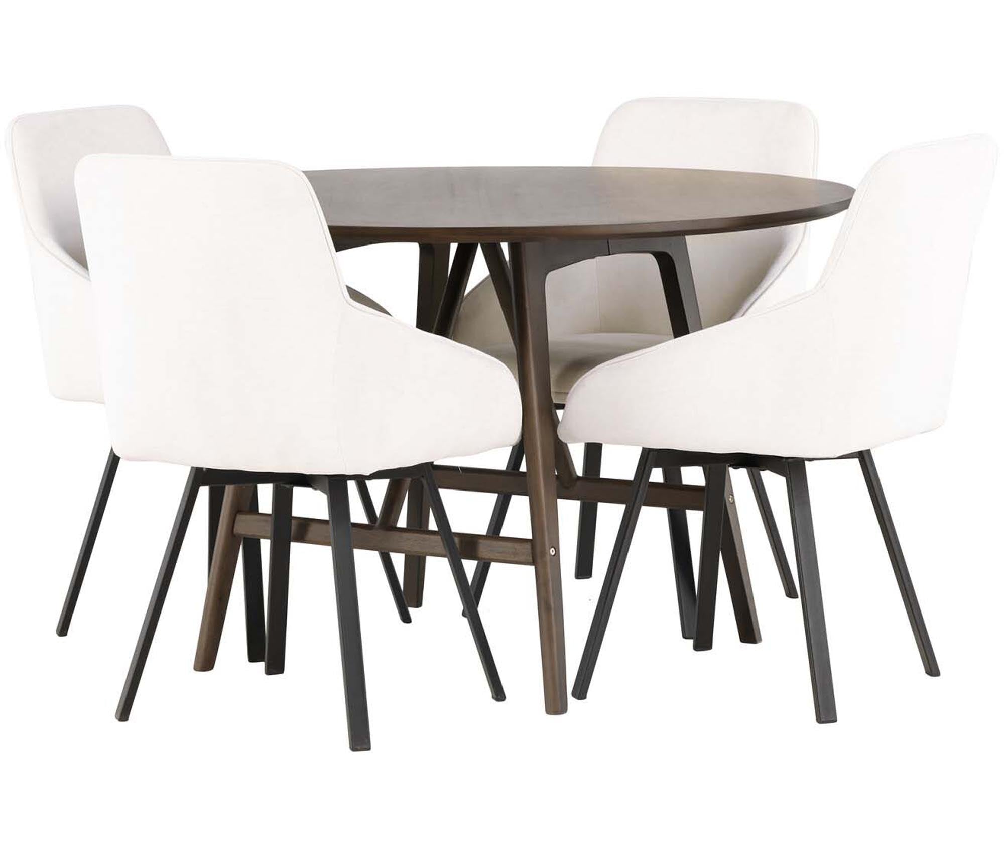 Stilvolles Kaseindon Esszimmerset mit Rosie Tisch, 100cm, 4 Stühle.