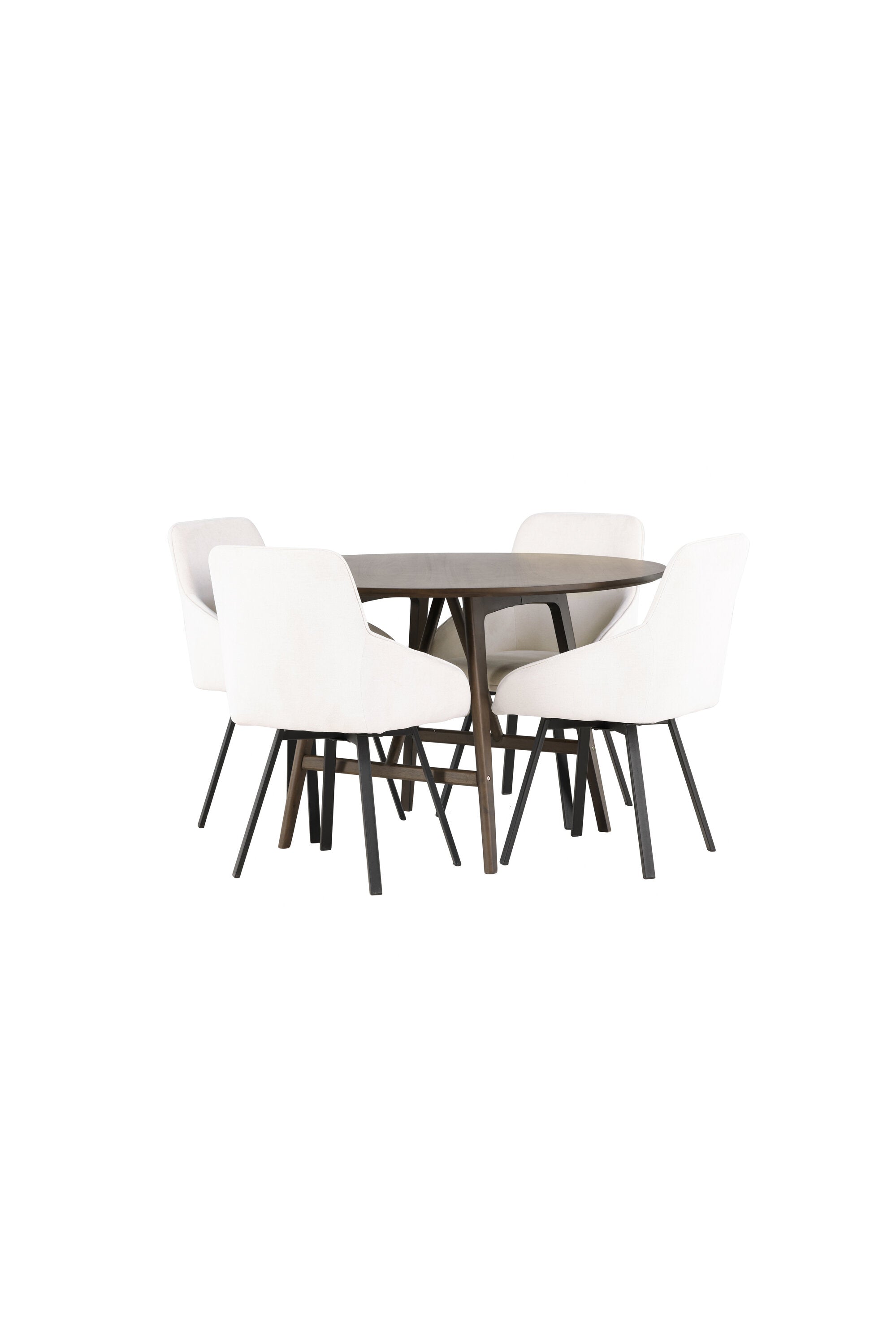 Kaseindon Esszimmerset + Rosie ⌀100cm/4St. in Beige, Schwarz präsentiert im Onlineshop von KAQTU Design AG. Esszimmerset ist von Venture Home