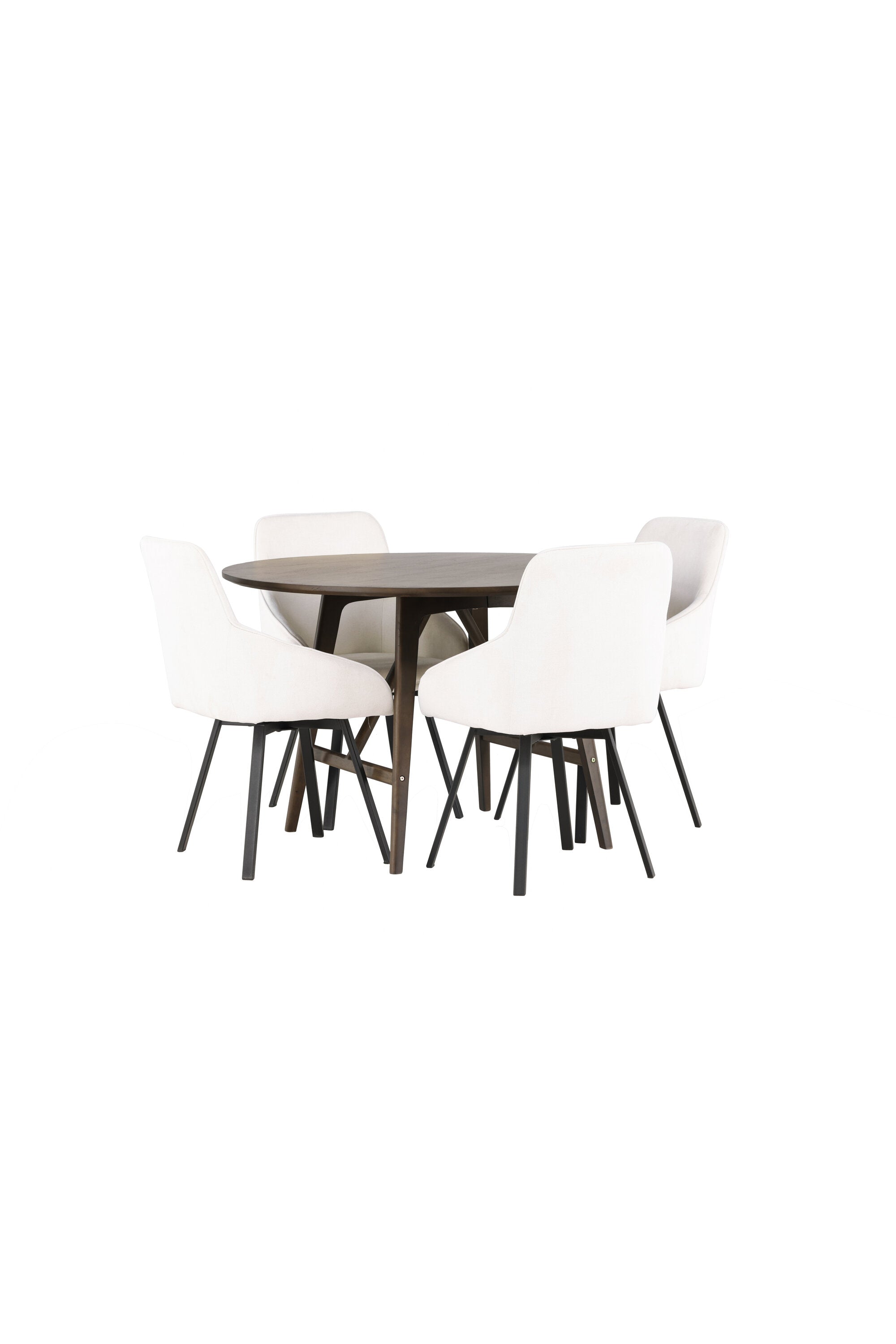 Kaseindon Esszimmerset + Rosie ⌀100cm/4St. in Beige, Schwarz präsentiert im Onlineshop von KAQTU Design AG. Esszimmerset ist von Venture Home