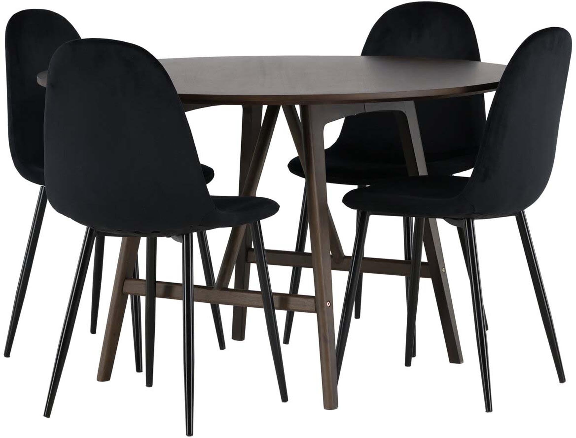 Modernes Kaseindon Esszimmerset mit Polar Tisch, 100cm, 4 Stühle.