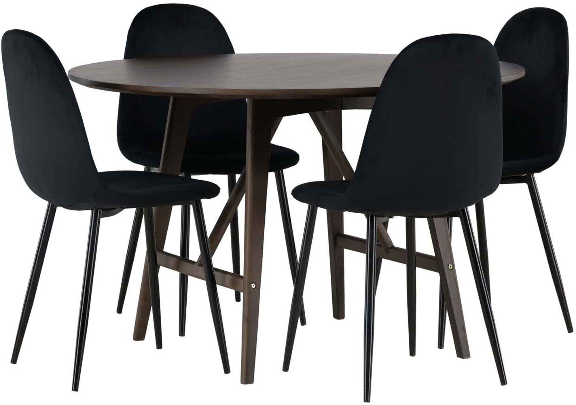 Stilvolles Kaseindon Esszimmerset mit rundem Polar Tisch, 4 Stühle.