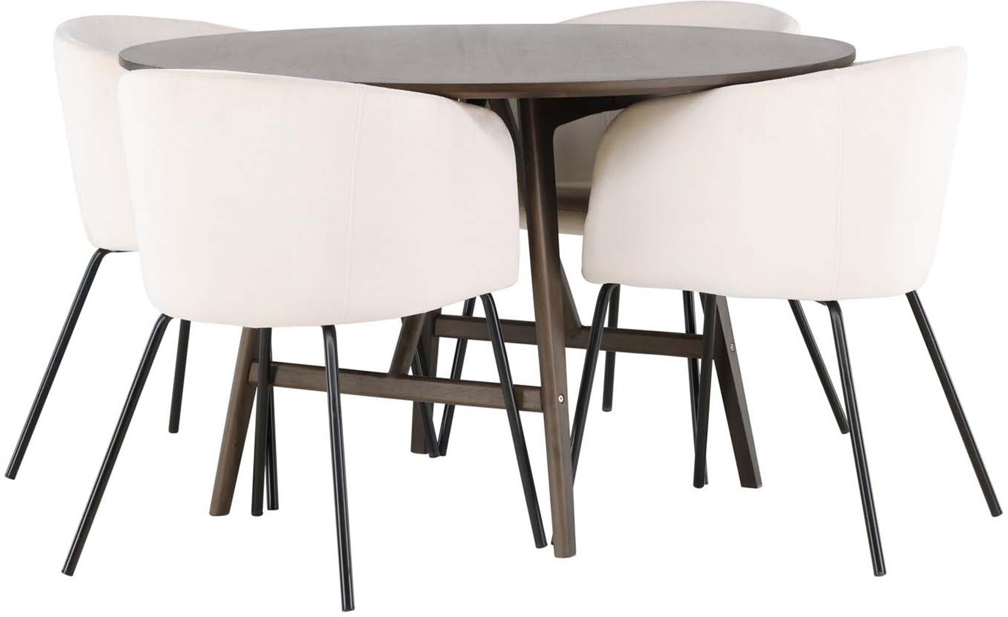 Elegantes Kaseindon Esszimmerset von Venture Home: Rund, komfortabel und ideal für festliche Anlässe mit Freunden und Familie.