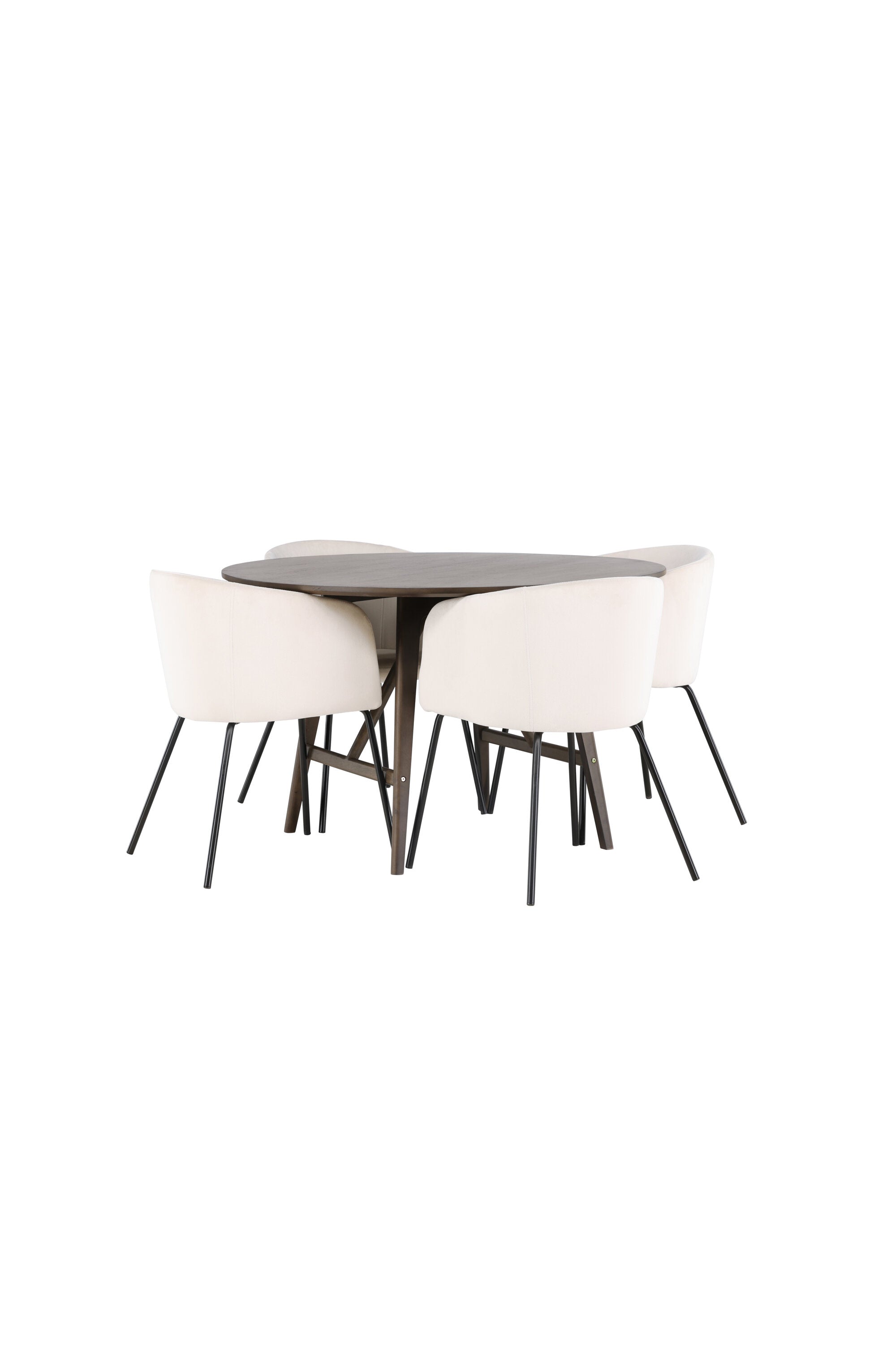 Kaseindon Esszimmerset + Berit ⌀100cm/4St. in Beige, Schwarz präsentiert im Onlineshop von KAQTU Design AG. Esszimmerset ist von Venture Home