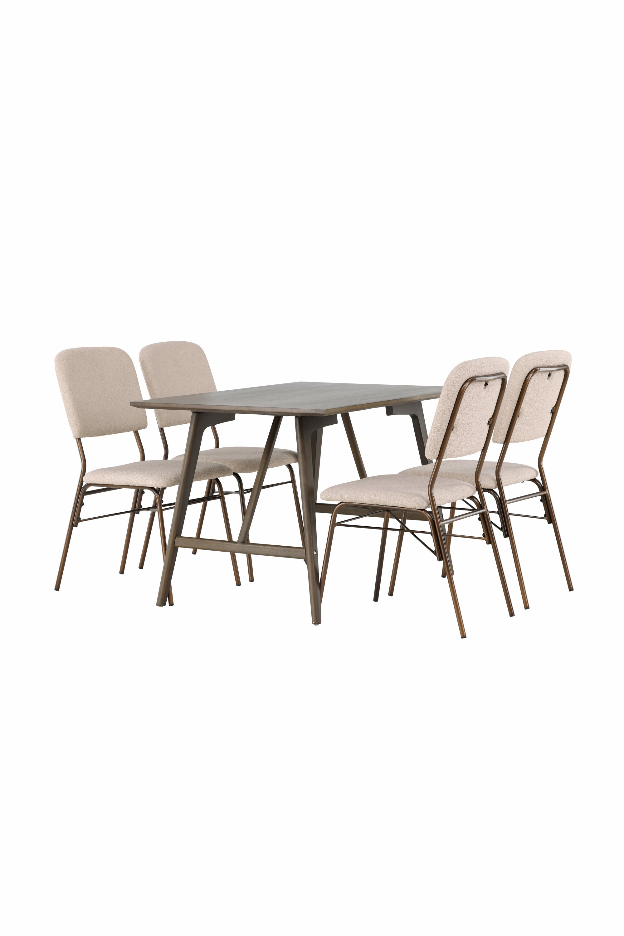Kaseindon Esszimmerset + Seda 120cm/4St. in Beige, Braun präsentiert im Onlineshop von KAQTU Design AG. Esszimmerset ist von Venture Home