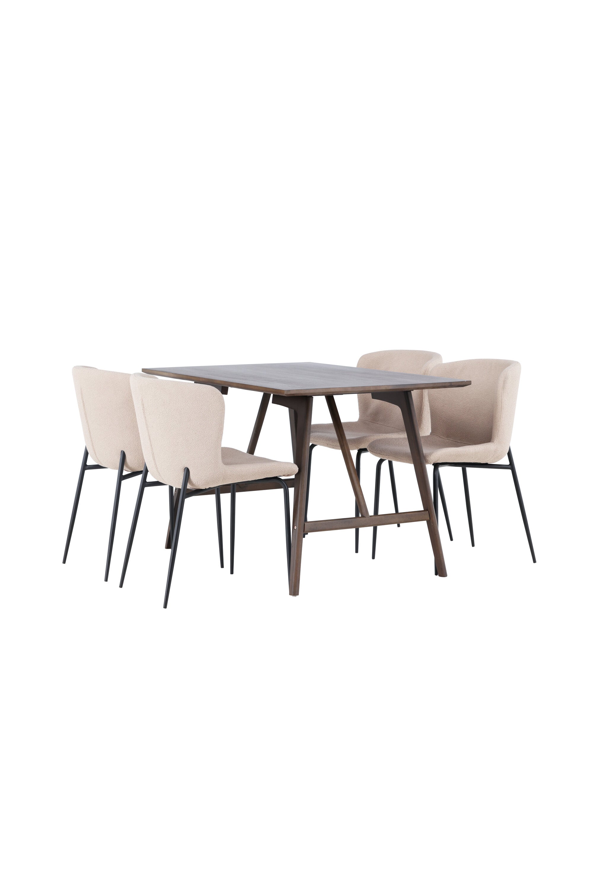 Kaseindon Esszimmerset + Modesto 120cm/4St. in Beige, Schwarz präsentiert im Onlineshop von KAQTU Design AG. Esszimmerset ist von Venture Home
