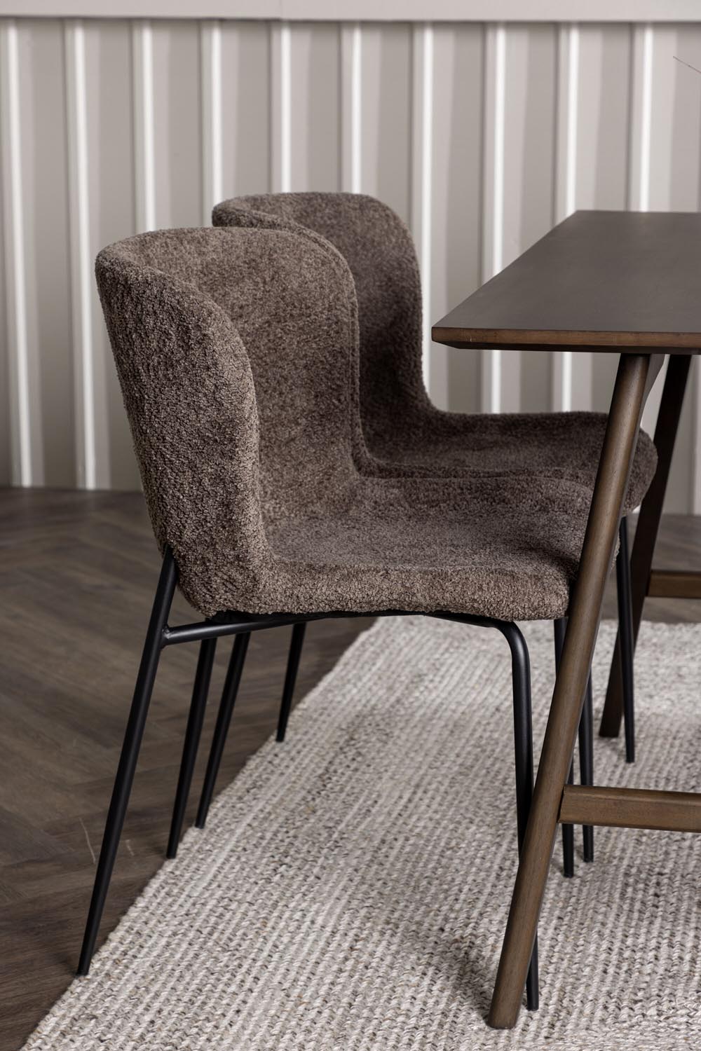 Kaseindon Esszimmerset + Modesto 120cm/4St. in Schwarz, Dunkelgrau präsentiert im Onlineshop von KAQTU Design AG. Esszimmerset ist von Venture Home