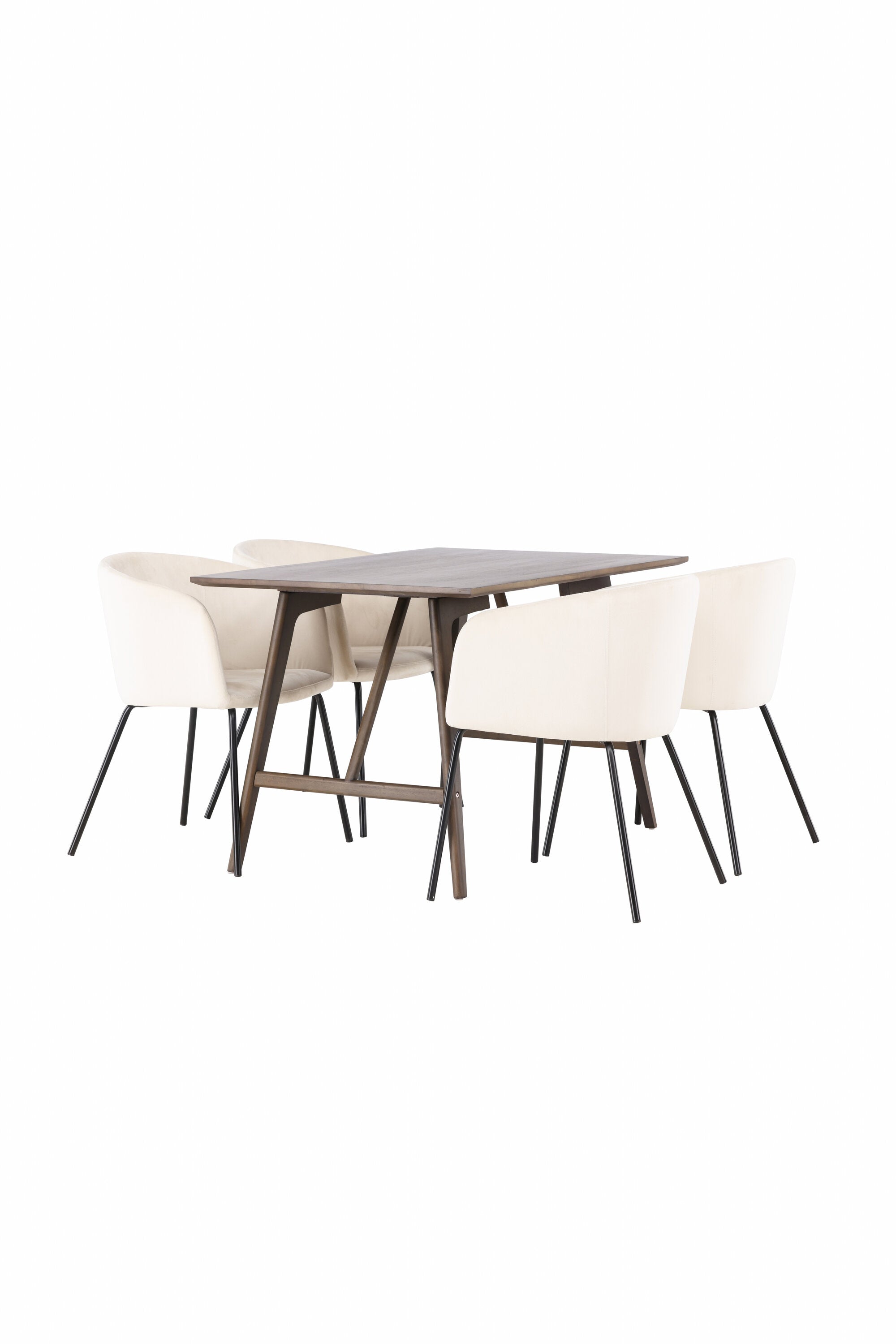 Kaseindon Esszimmerset + Berit 120cm/4St. in Beige, Schwarz präsentiert im Onlineshop von KAQTU Design AG. Esszimmerset ist von Venture Home