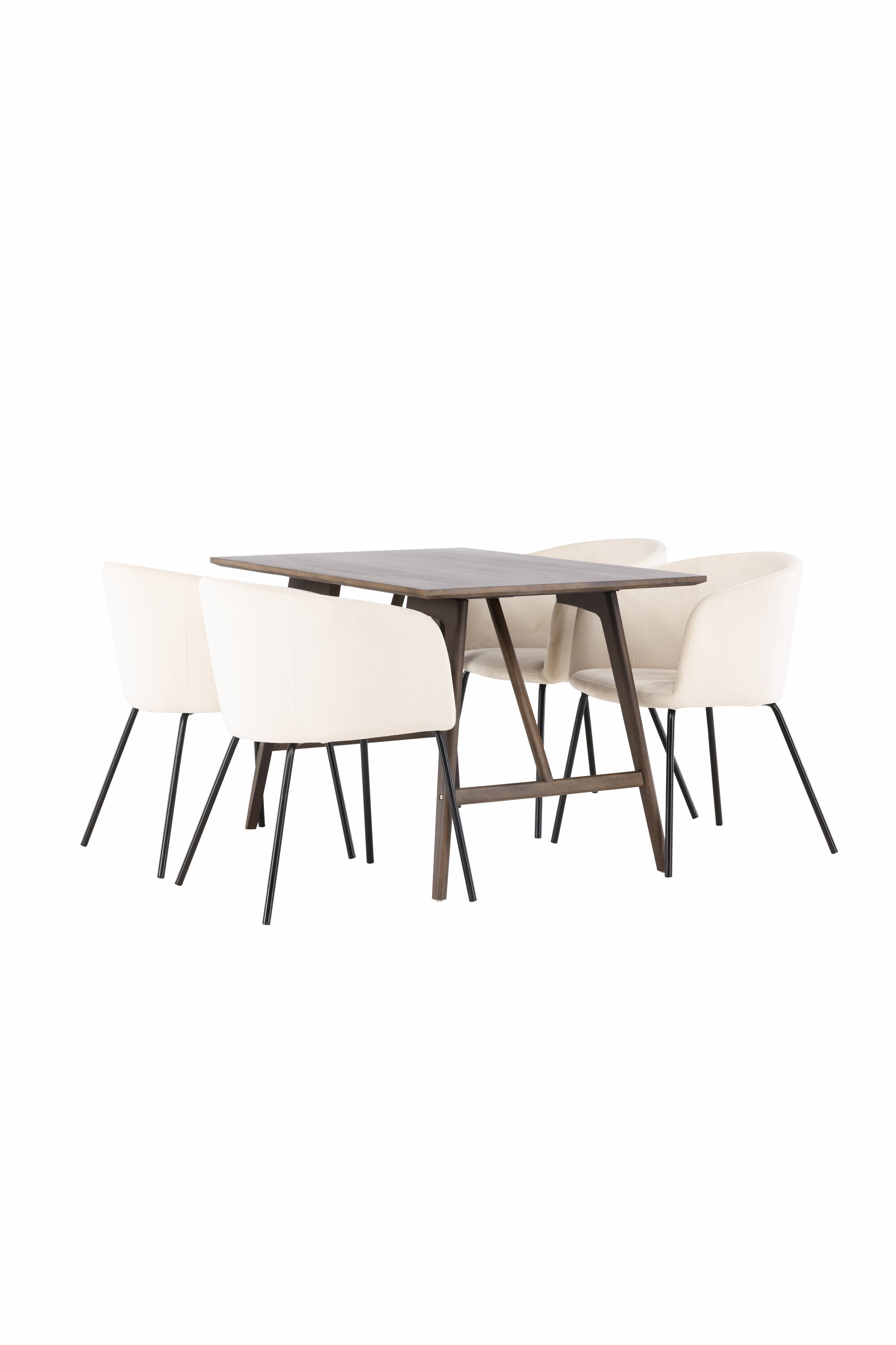Kaseindon Esszimmerset + Berit 120cm/4St. in Beige, Schwarz präsentiert im Onlineshop von KAQTU Design AG. Esszimmerset ist von Venture Home
