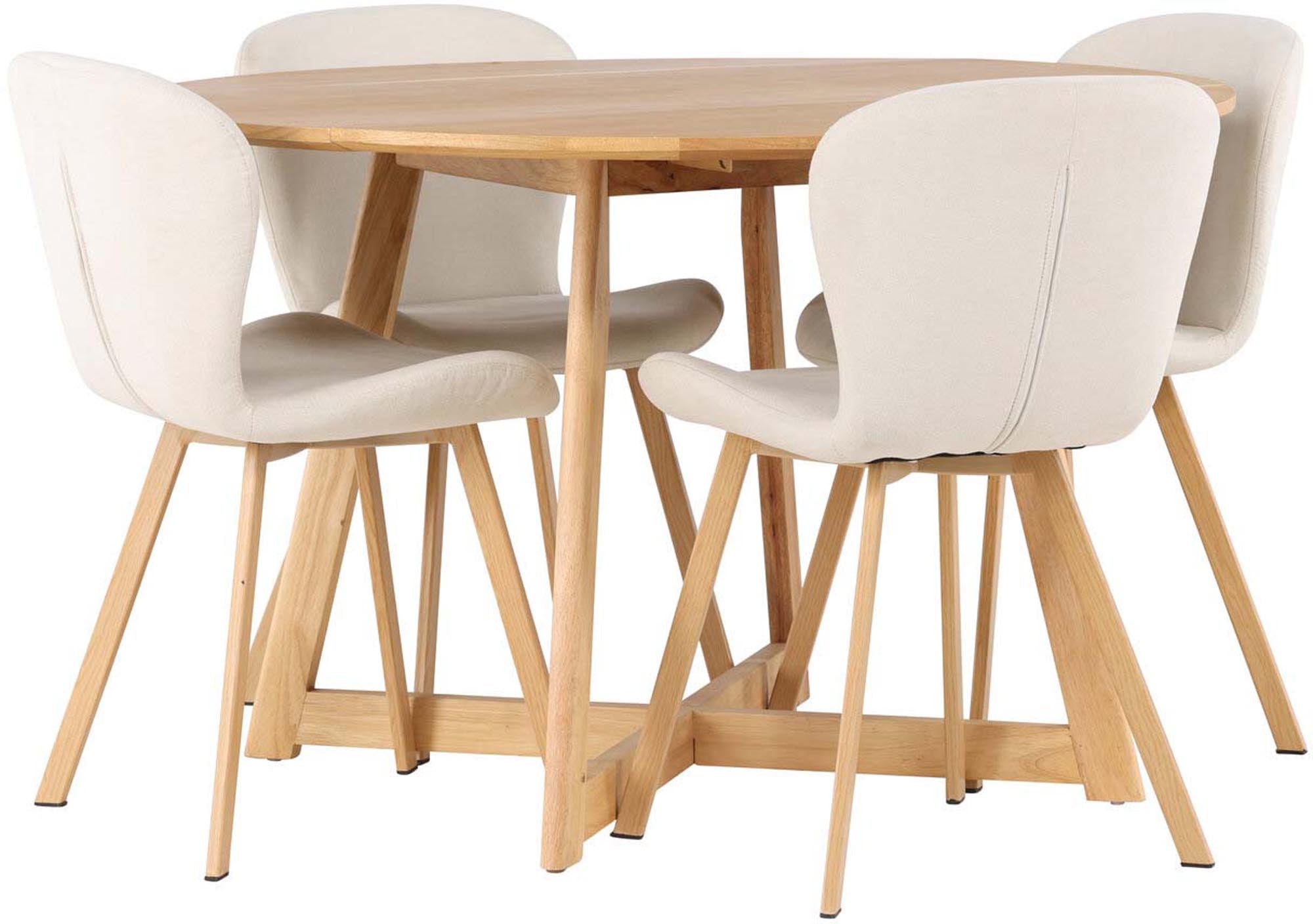 Modernes Yadikon Esszimmerset mit rundem Lilja Tisch für 4 Personen.