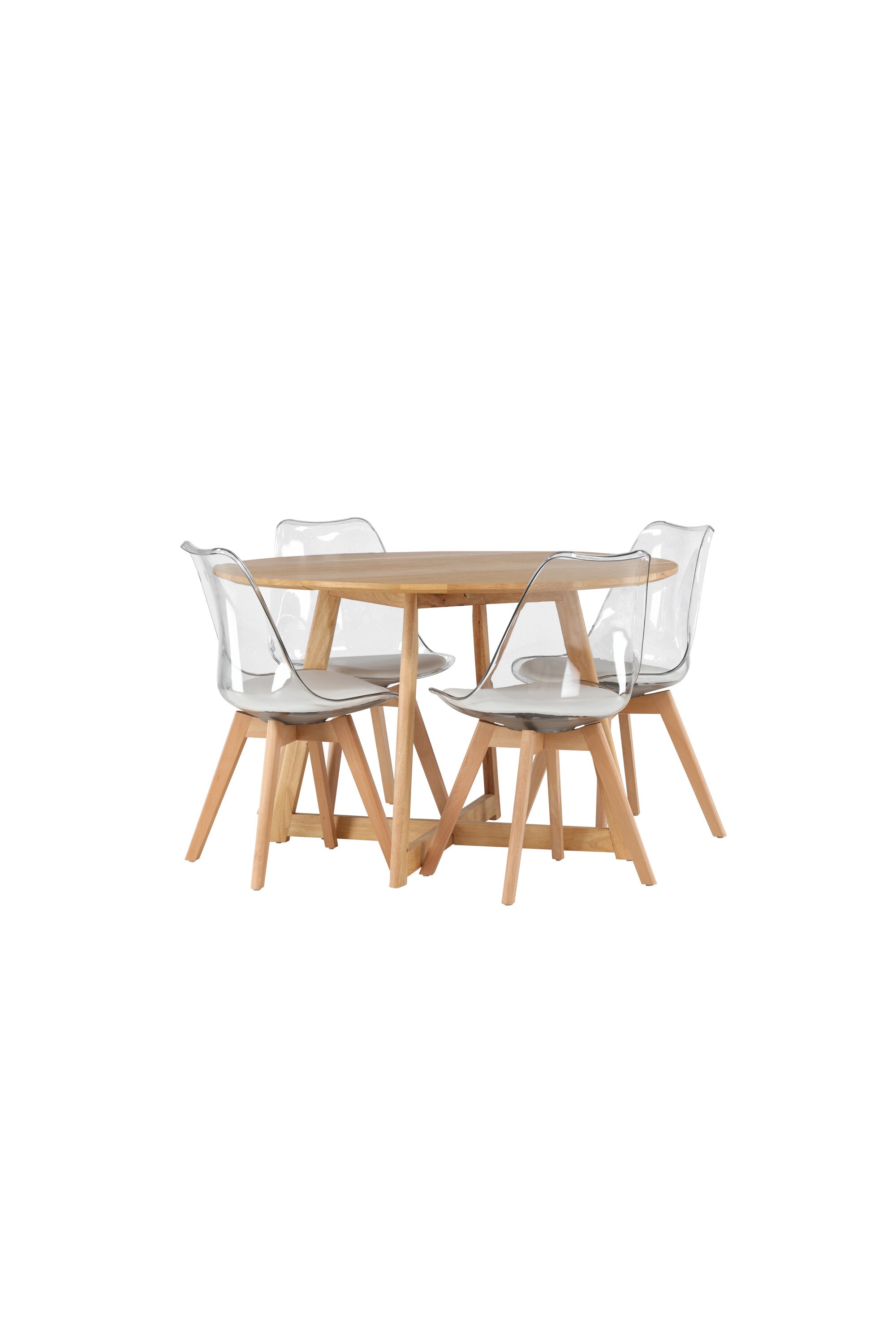 Yadikon Esszimmerset + Edvin ⌀120cm/4St. in Natur,Transparent,Weiss präsentiert im Onlineshop von KAQTU Design AG. Esszimmerset ist von Venture Home