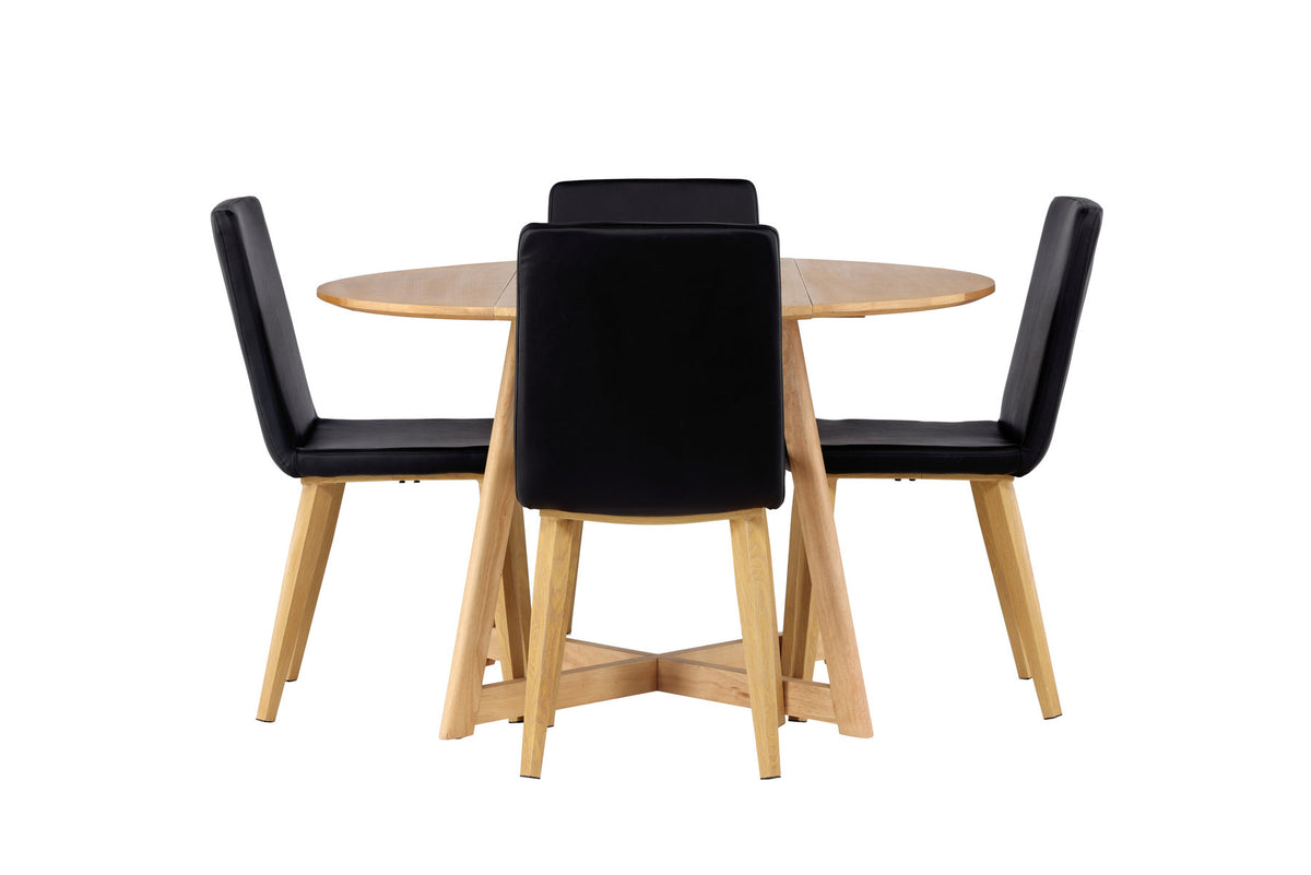 Yadikon Esszimmerset + Today ⌀120cm/4St. in Schwarz, Natur präsentiert im Onlineshop von KAQTU Design AG. Esszimmerset ist von Venture Home