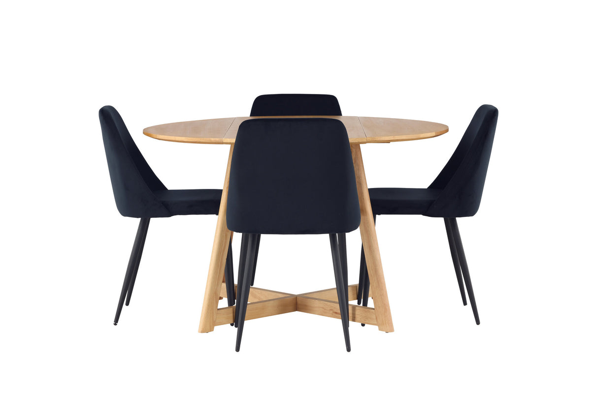 Yadikon Esszimmerset + Night ⌀120cm/4St. in Schwarz präsentiert im Onlineshop von KAQTU Design AG. Esszimmerset ist von Venture Home