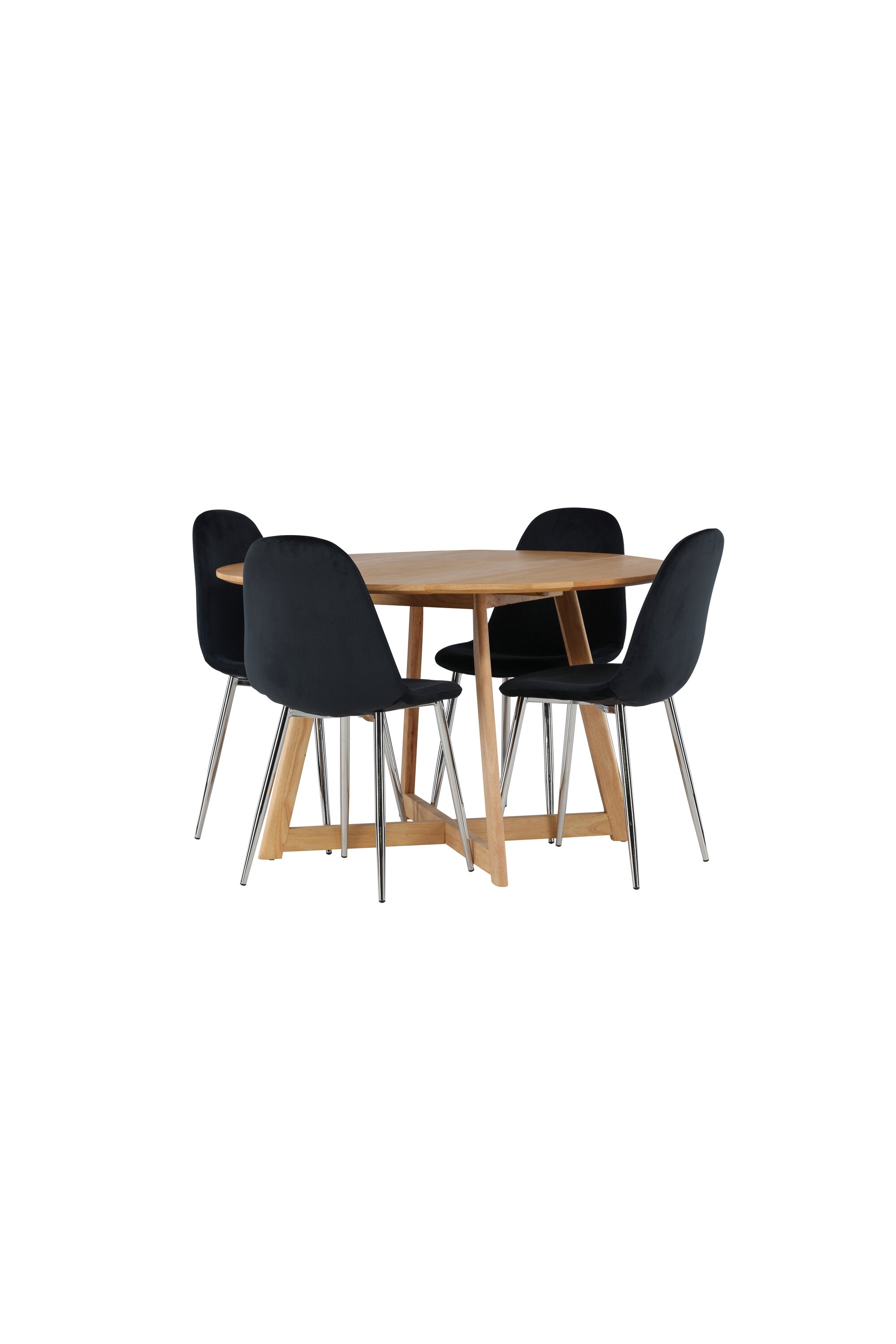 Yadikon Esszimmerset + Polar ⌀120cm/4St. in Schwarzes Silber präsentiert im Onlineshop von KAQTU Design AG. Esszimmerset ist von Venture Home