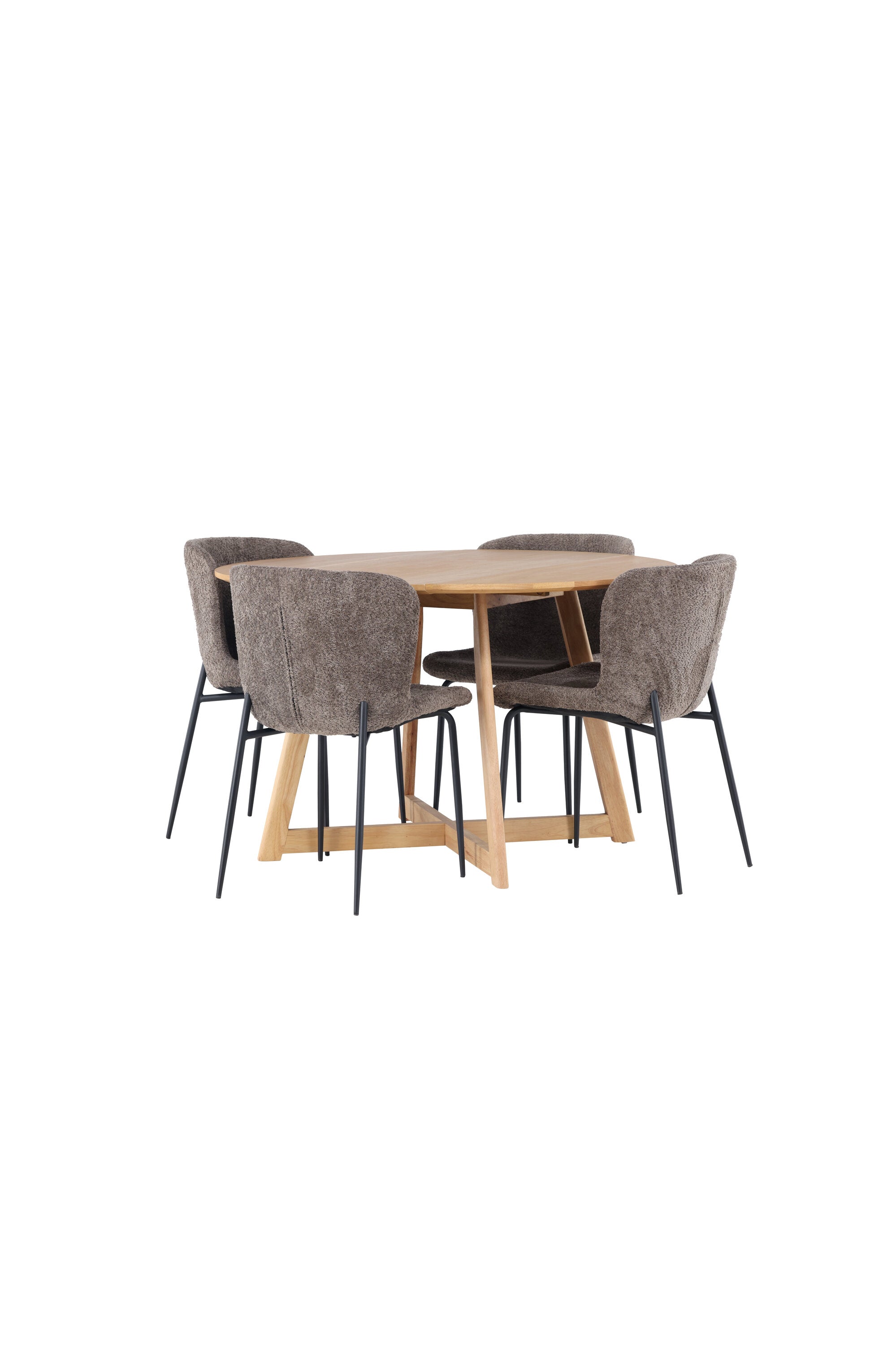 Yadikon Esszimmerset + Modesto ⌀120cm/4St. in Schwarz, Dunkelgrau präsentiert im Onlineshop von KAQTU Design AG. Esszimmerset ist von Venture Home