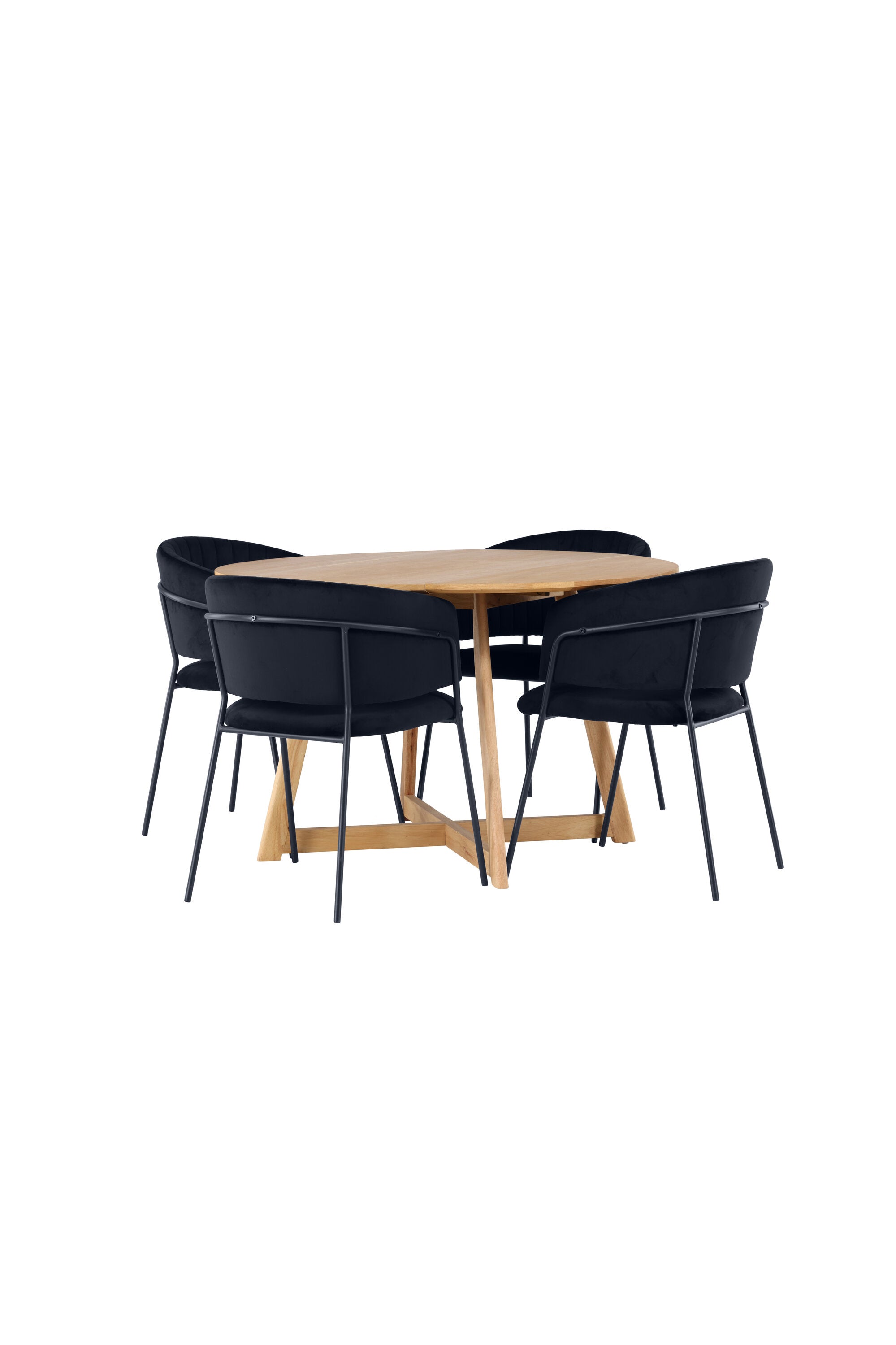 Yadikon Esszimmerset + Selma ⌀120cm/4St. in Schwarz präsentiert im Onlineshop von KAQTU Design AG. Esszimmerset ist von Venture Home