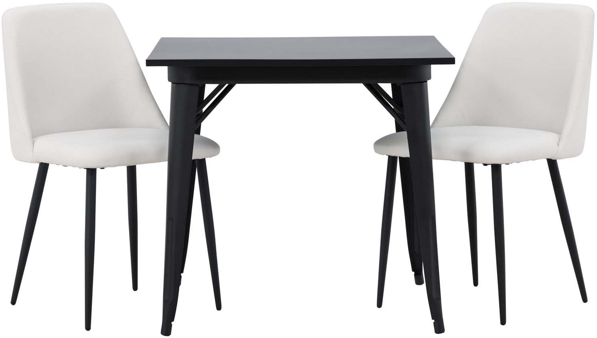 Entdecken Sie das elegante Tempe Esszimmerset mit 80 cm Tisch und bequemen Night Stühlen – ideal für kleine Essbereiche und skandinavischen Stil.