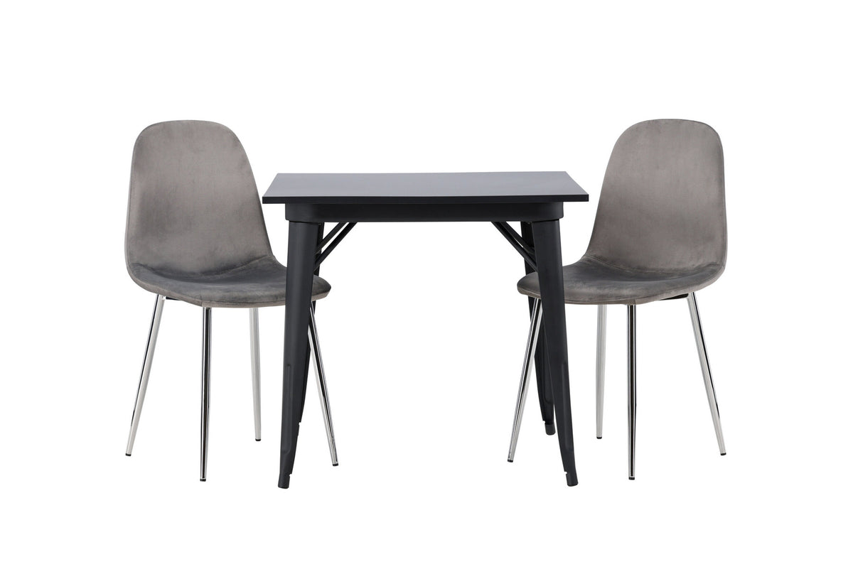 Tempe Esszimmerset + Eva 80cm/2St. in Hellgrau, Silber präsentiert im Onlineshop von KAQTU Design AG. Esszimmerset ist von Venture Home