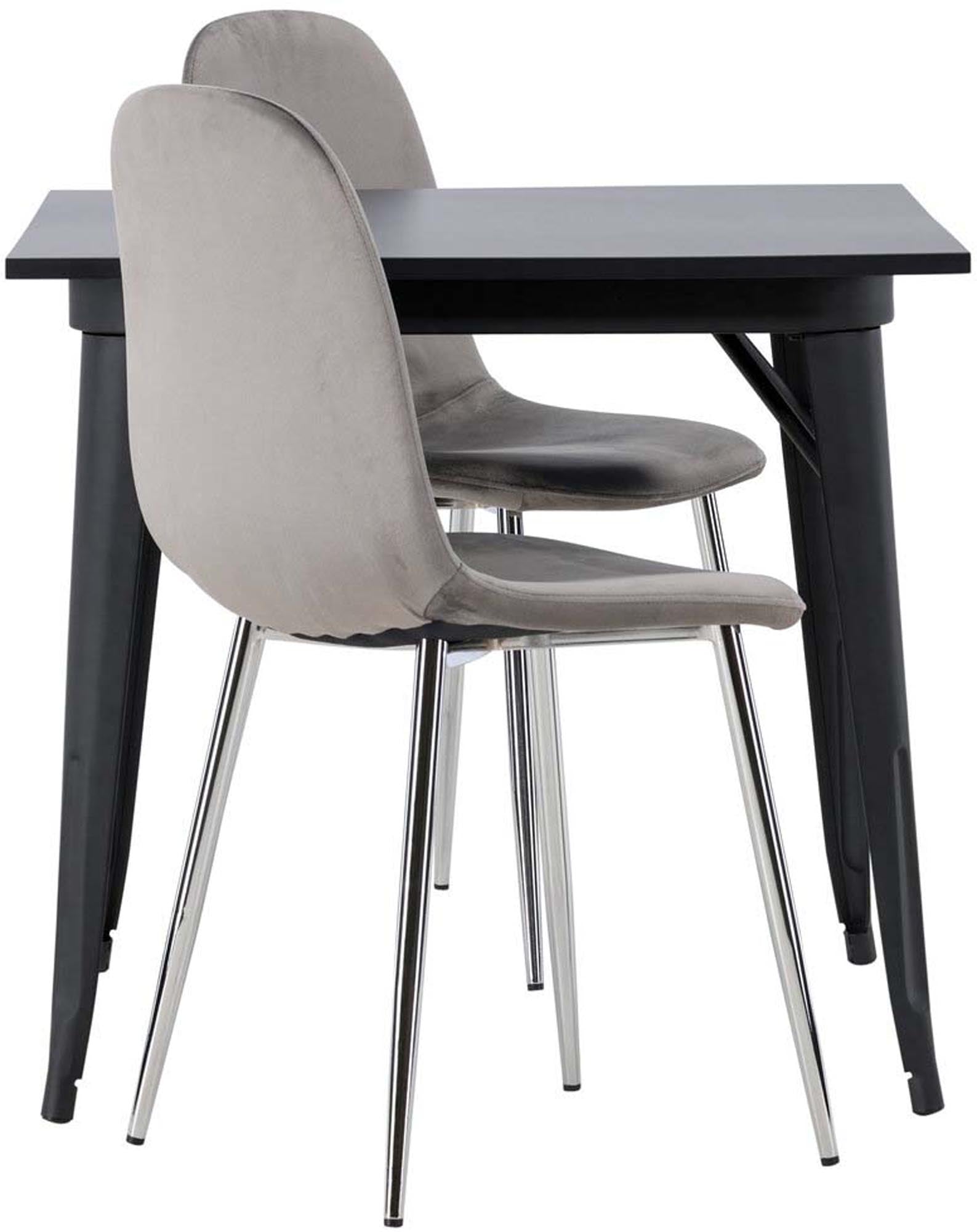 Modernes Tempe Esszimmerset mit 80cm Tisch und 2 Eva Stühlen.