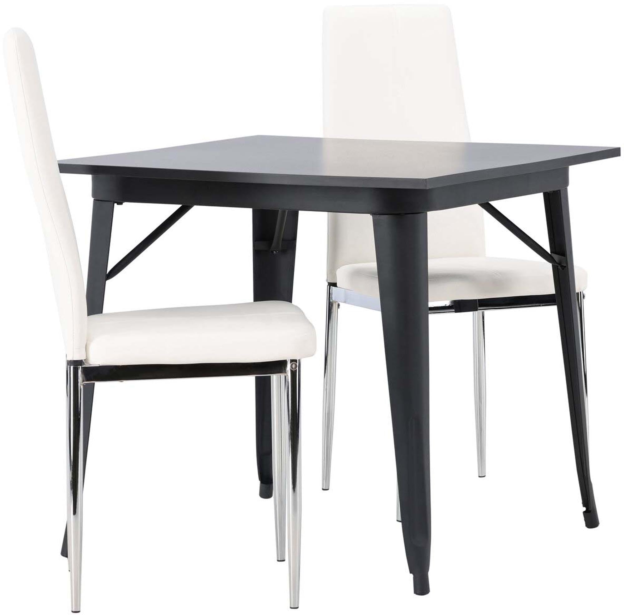 Stilvolles Tempe Esszimmerset mit quadratischem 80x80 cm Tisch und eleganten Pastill-Stühlen. Ideal für moderne Essbereiche.