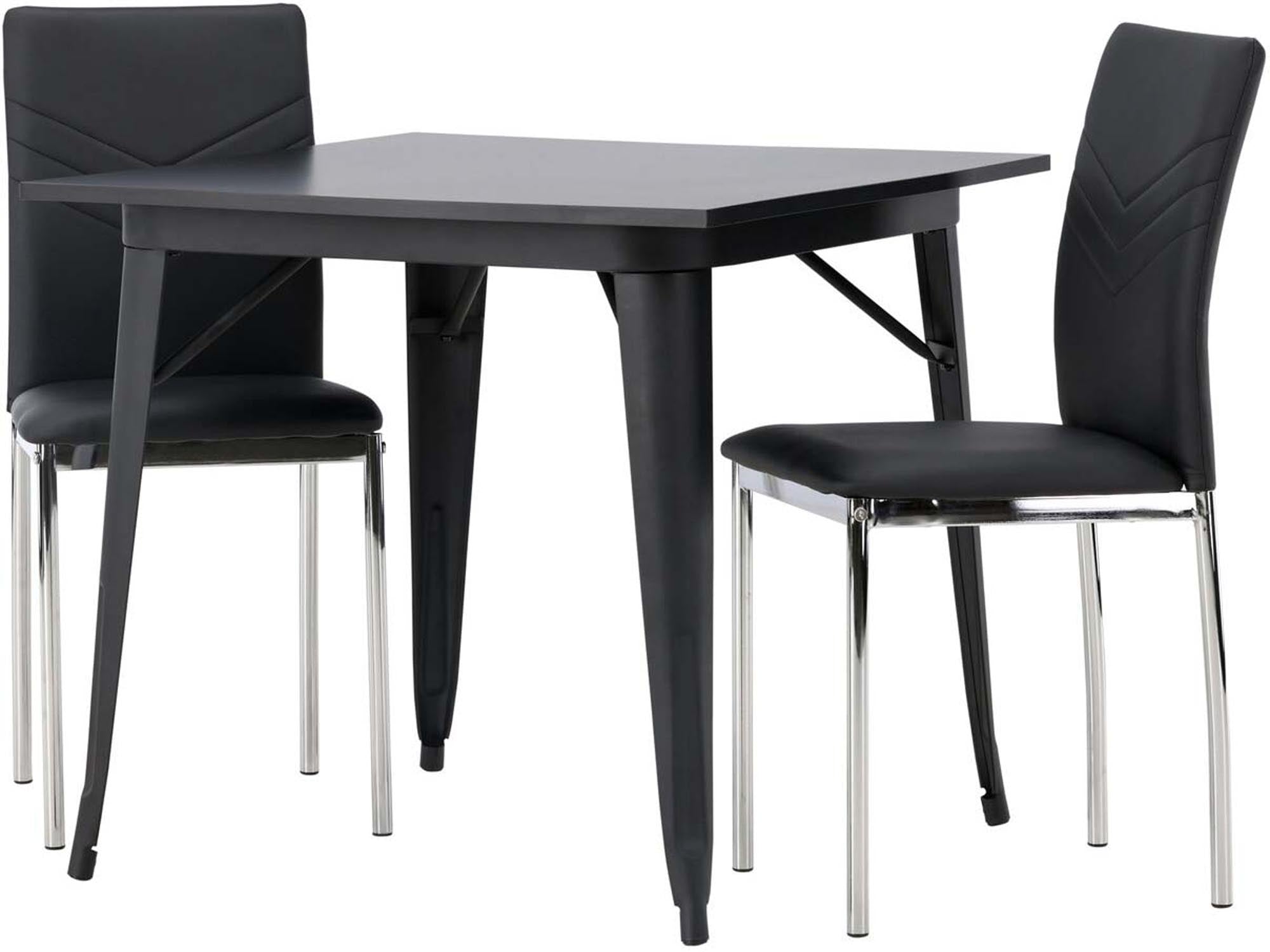 Elegantes Esszimmerset Tempe mit 80 cm Lily Tisch. Ideal für kleine Räume, vereint modernes Design und Funktionalität für gesellige Abende.