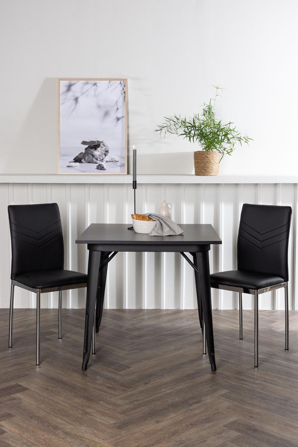 Tempe Esszimmerset + Lily 80cm in Schwarzes Silber präsentiert im Onlineshop von KAQTU Design AG. Esszimmerset ist von Venture Home