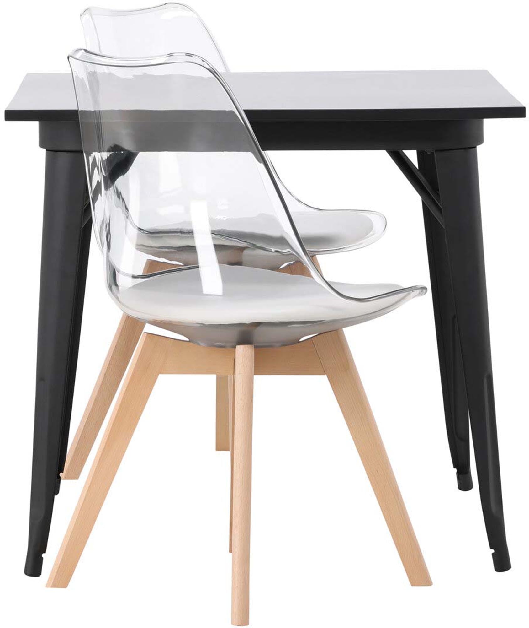 Modernes Tempe Esszimmerset mit 80cm Tisch und zwei Edvin-Stühlen.