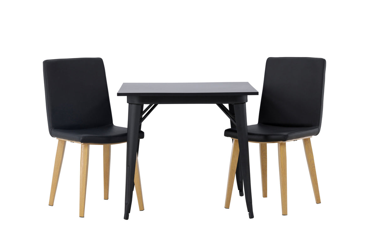 Tempe Esszimmerset + Today 80cm/2St. in Schwarz, Natur präsentiert im Onlineshop von KAQTU Design AG. Esszimmerset ist von Venture Home