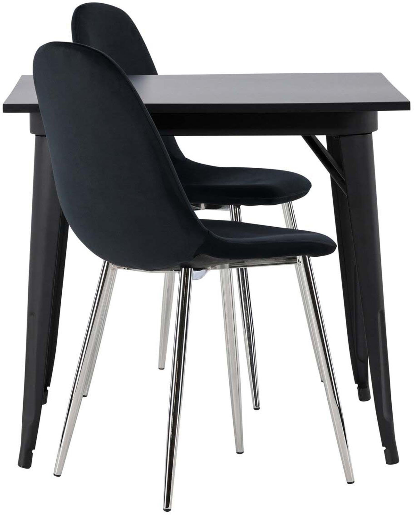 Stilvolles Esszimmerset Tempe mit 80cm Tisch und bequemen Polar-Stühlen. Ideal für gemütliche Abende und kleine Essbereiche.