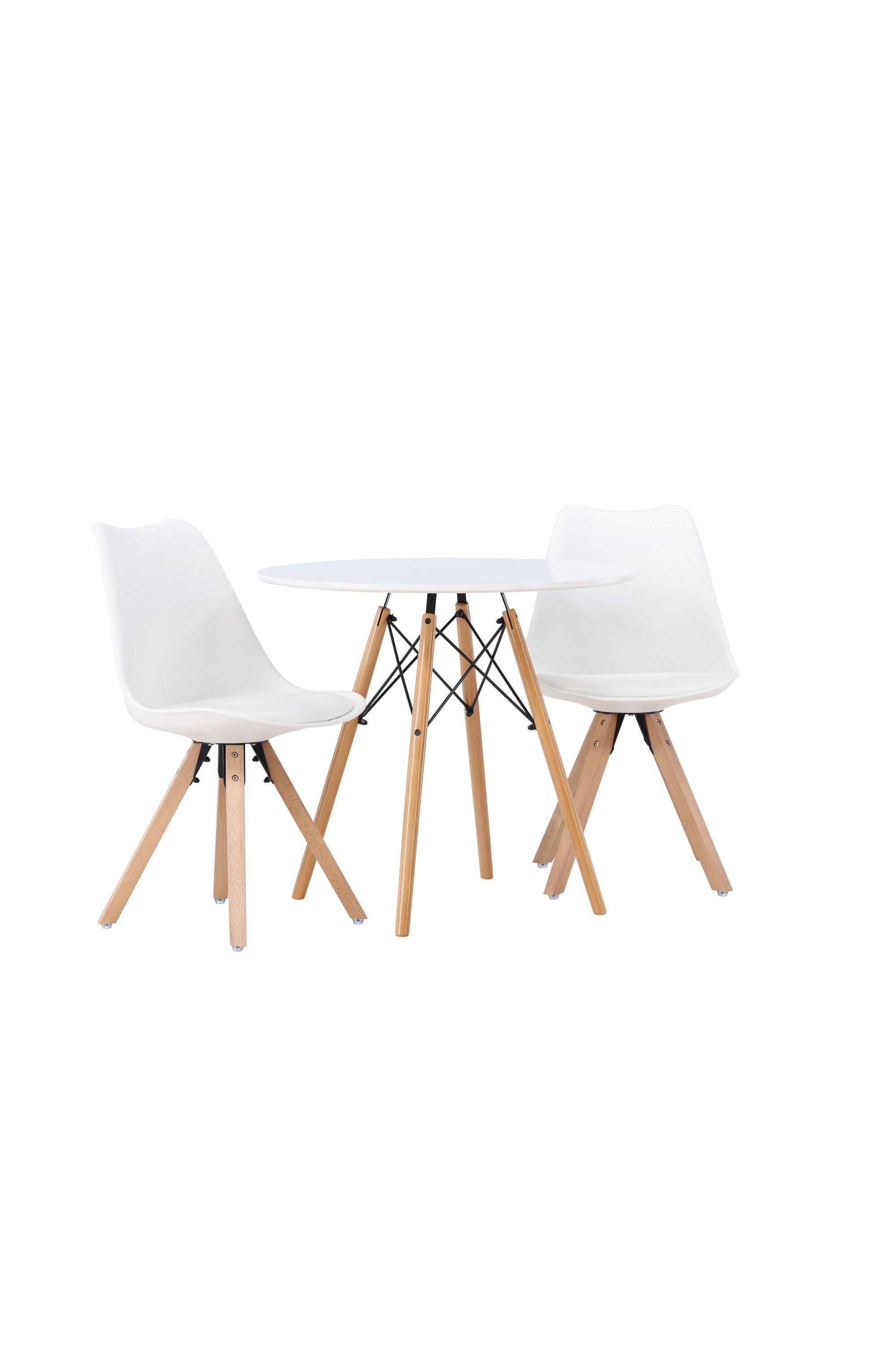 Danburi Esszimmerset + Zeno ⌀60cm/2St. in Natur, Weiss präsentiert im Onlineshop von KAQTU Design AG. Esszimmerset ist von Venture Home