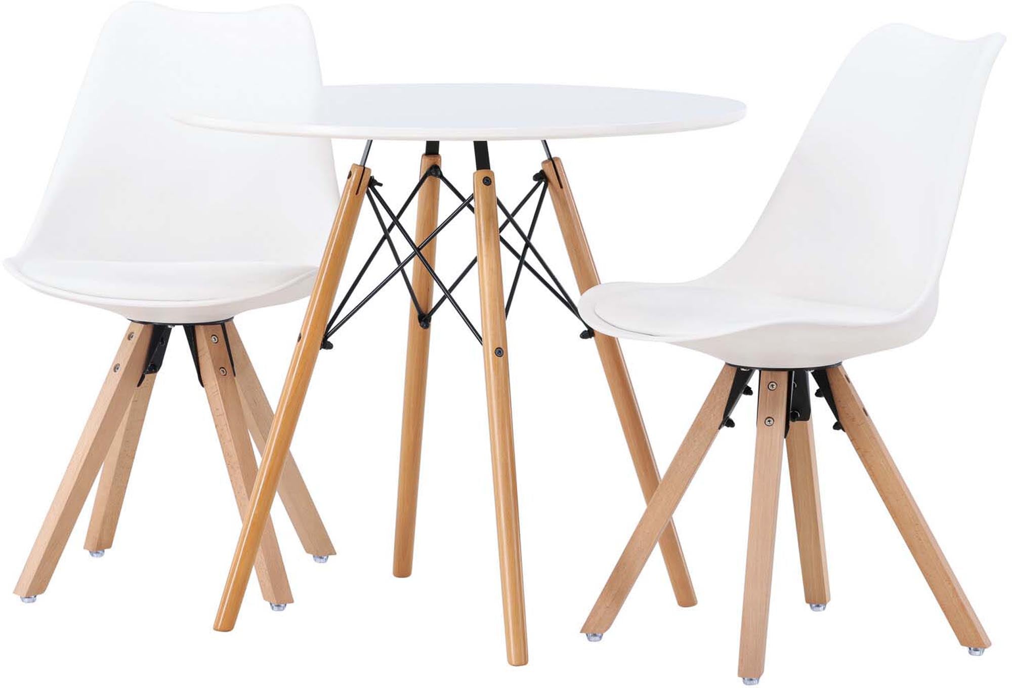 Stilvolles Danburi Esszimmerset mit Zeno Stühlen, ideal für kleine und große Räume. Hochwertige Materialien und komfortable Kissen für gesellige Stunden.