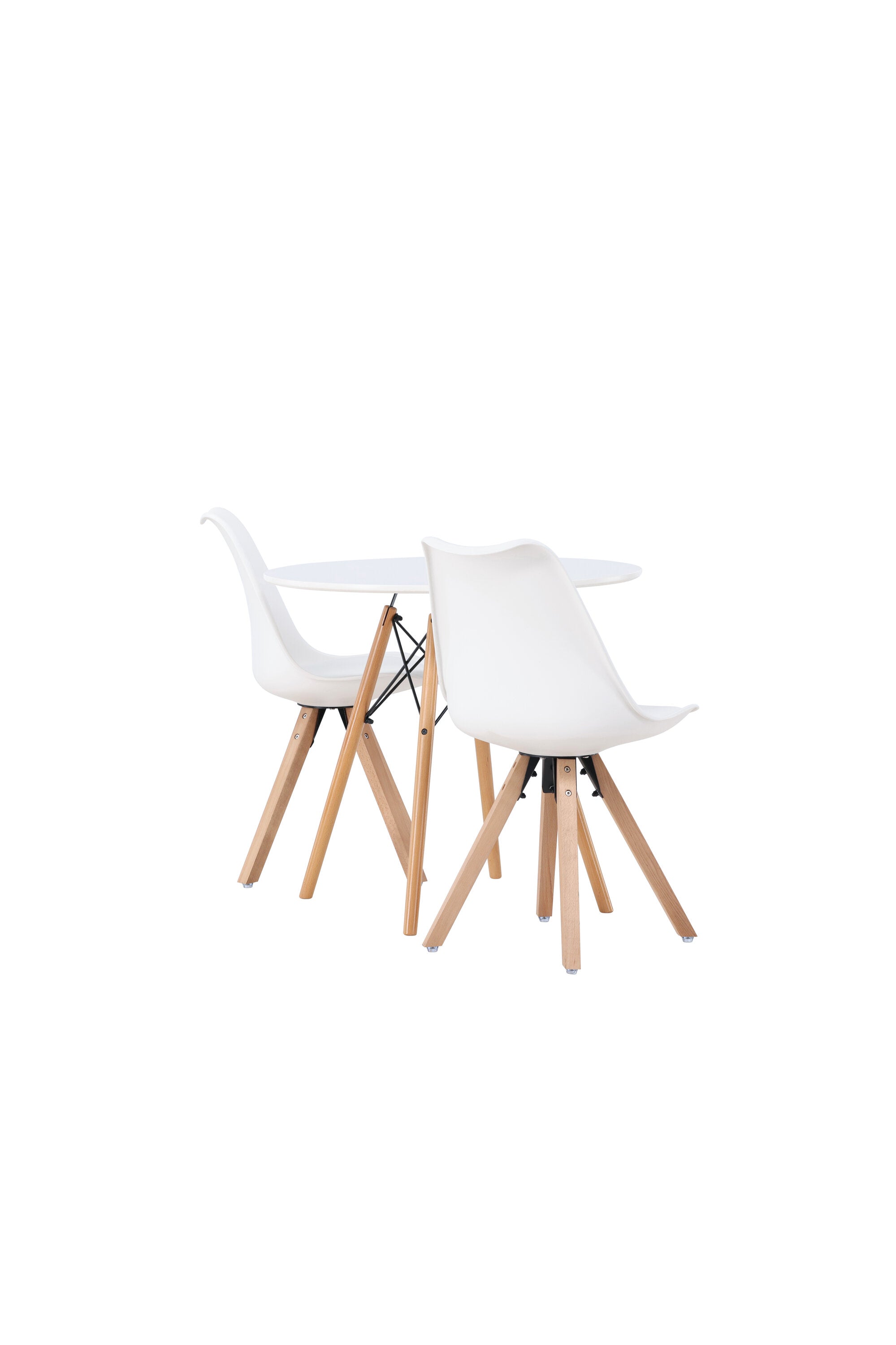 Danburi Esszimmerset + Zeno ⌀60cm/2St. in Natur, Weiss präsentiert im Onlineshop von KAQTU Design AG. Esszimmerset ist von Venture Home