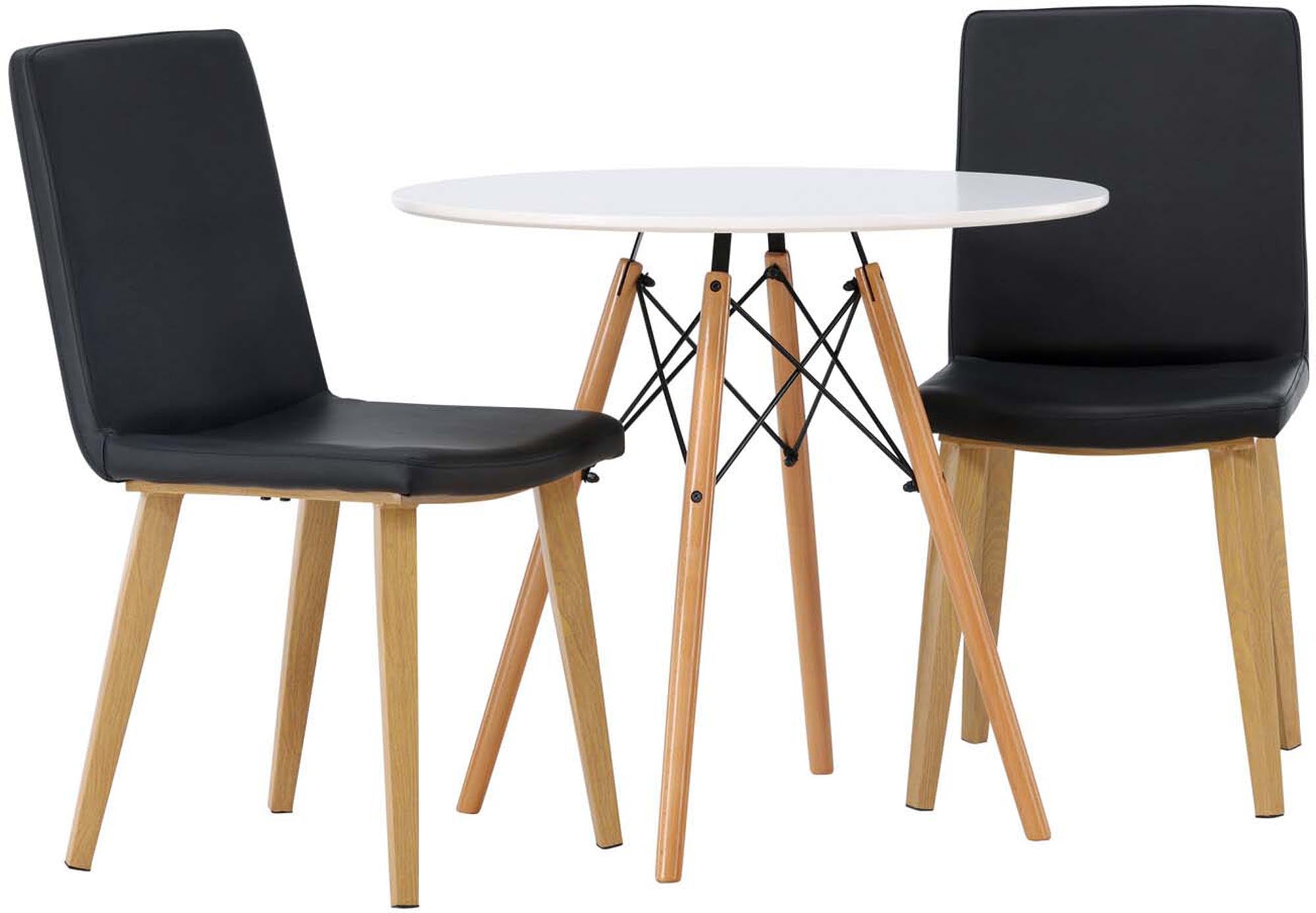 Danburi Esszimmerset + Today ⌀60cm/2St. in Schwarz, Natur präsentiert im Onlineshop von KAQTU Design AG. Esszimmerset ist von Venture Home