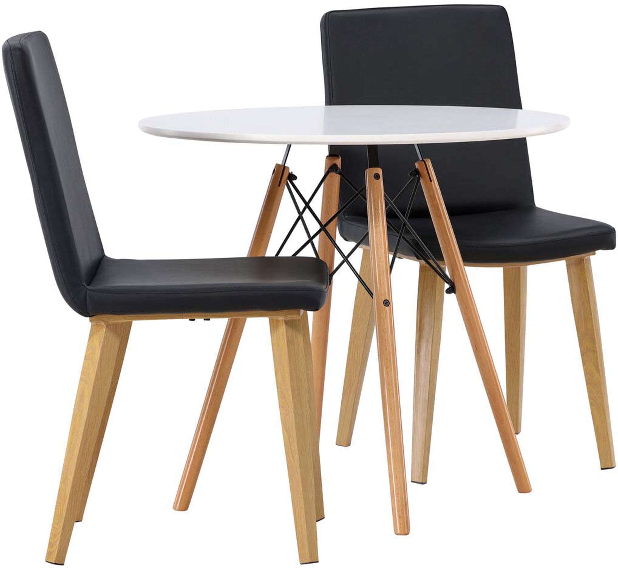 Danburi Esszimmerset + Today ⌀60cm/2St. in Schwarz, Natur präsentiert im Onlineshop von KAQTU Design AG. Esszimmerset ist von Venture Home