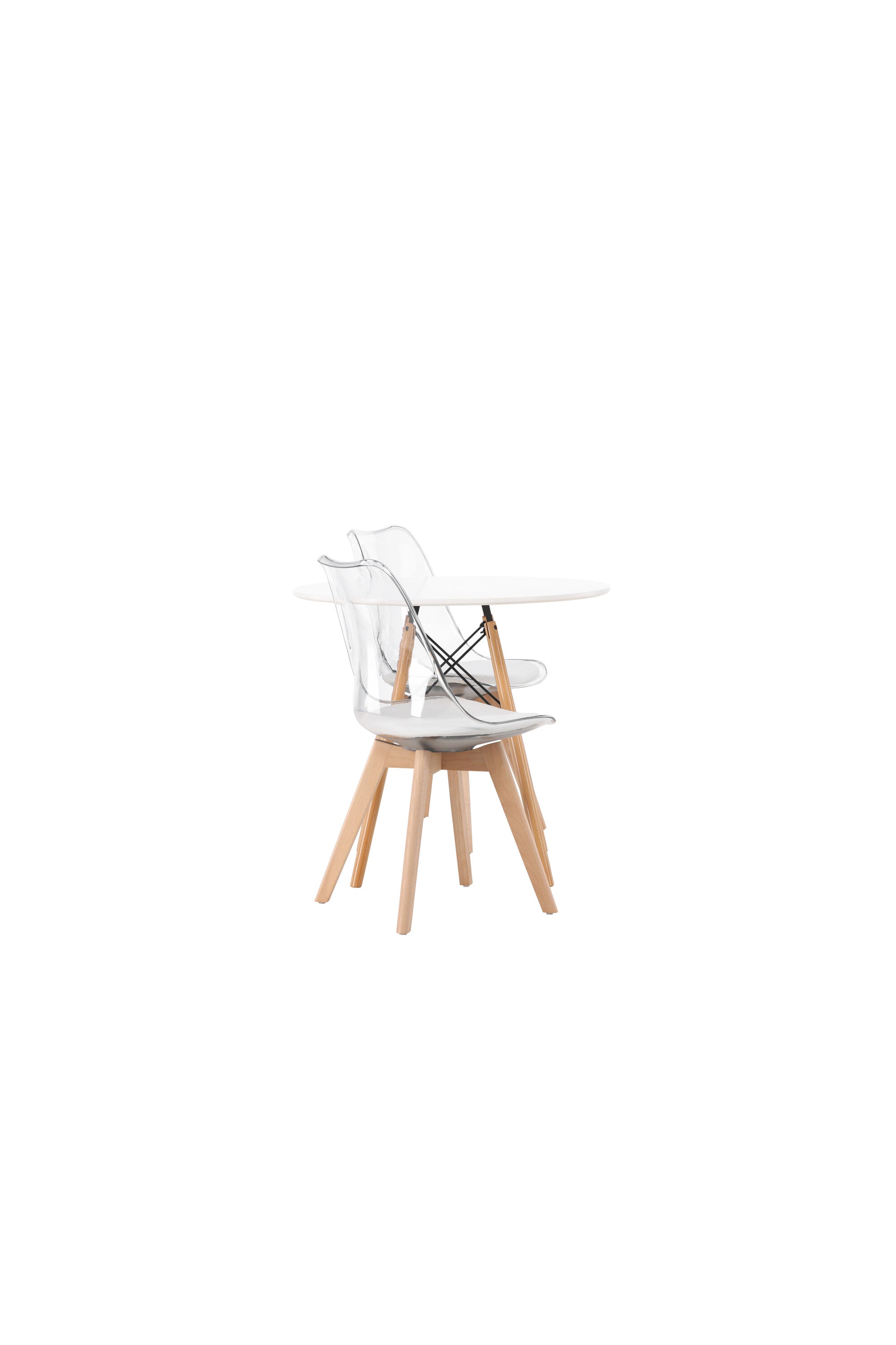 Danburi Esszimmerset + Edvin ⌀60cm/2St. in Natur,Transparent,Weiss präsentiert im Onlineshop von KAQTU Design AG. Esszimmerset ist von Venture Home