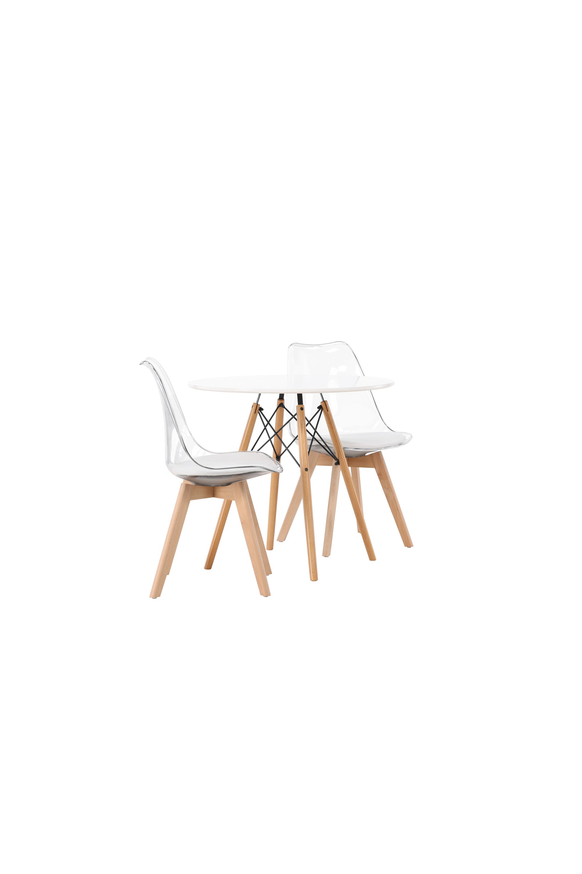 Danburi Esszimmerset + Edvin ⌀60cm/2St. in Natur,Transparent,Weiss präsentiert im Onlineshop von KAQTU Design AG. Esszimmerset ist von Venture Home