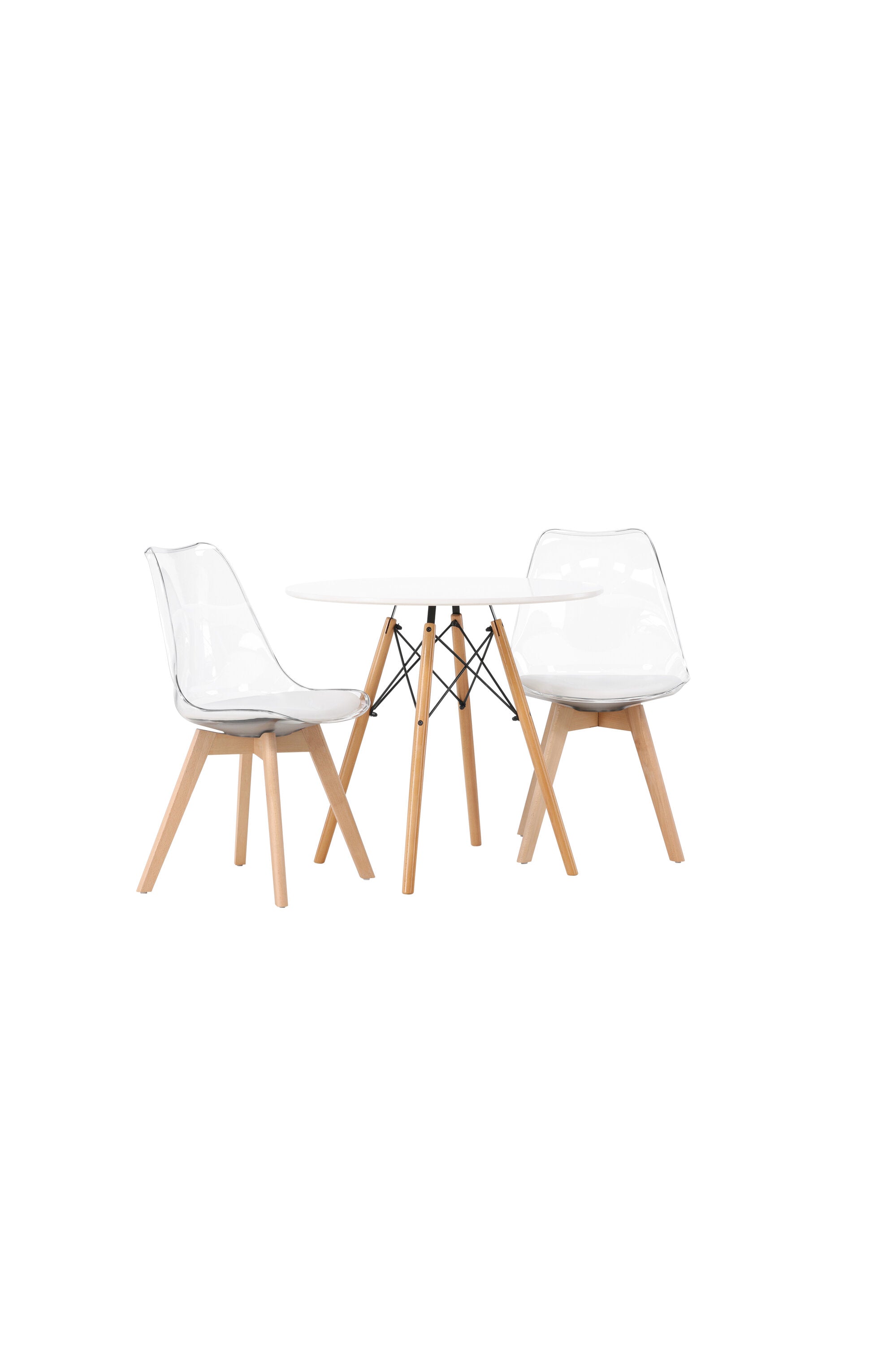 Danburi Esszimmerset + Edvin ⌀60cm/2St. in Natur,Transparent,Weiss präsentiert im Onlineshop von KAQTU Design AG. Esszimmerset ist von Venture Home