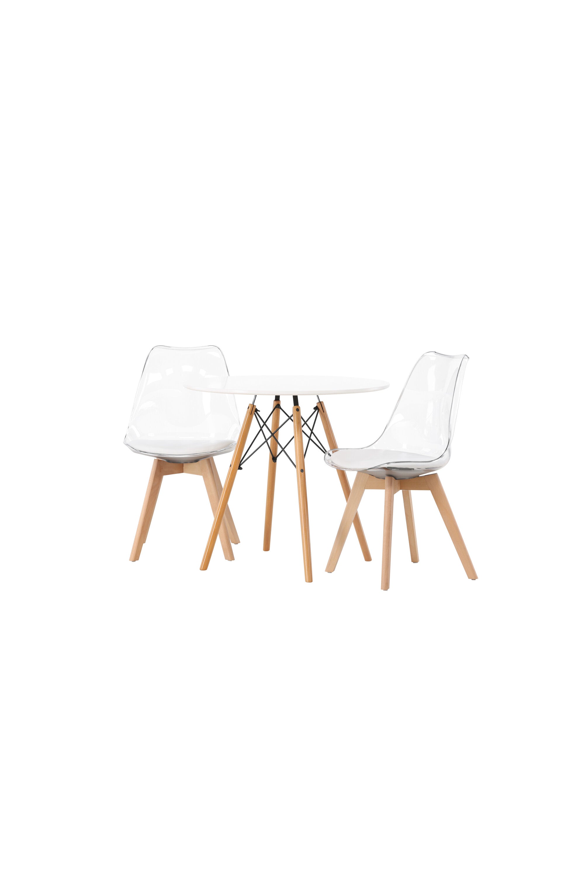 Danburi Esszimmerset + Edvin ⌀60cm/2St. in Natur,Transparent,Weiss präsentiert im Onlineshop von KAQTU Design AG. Esszimmerset ist von Venture Home
