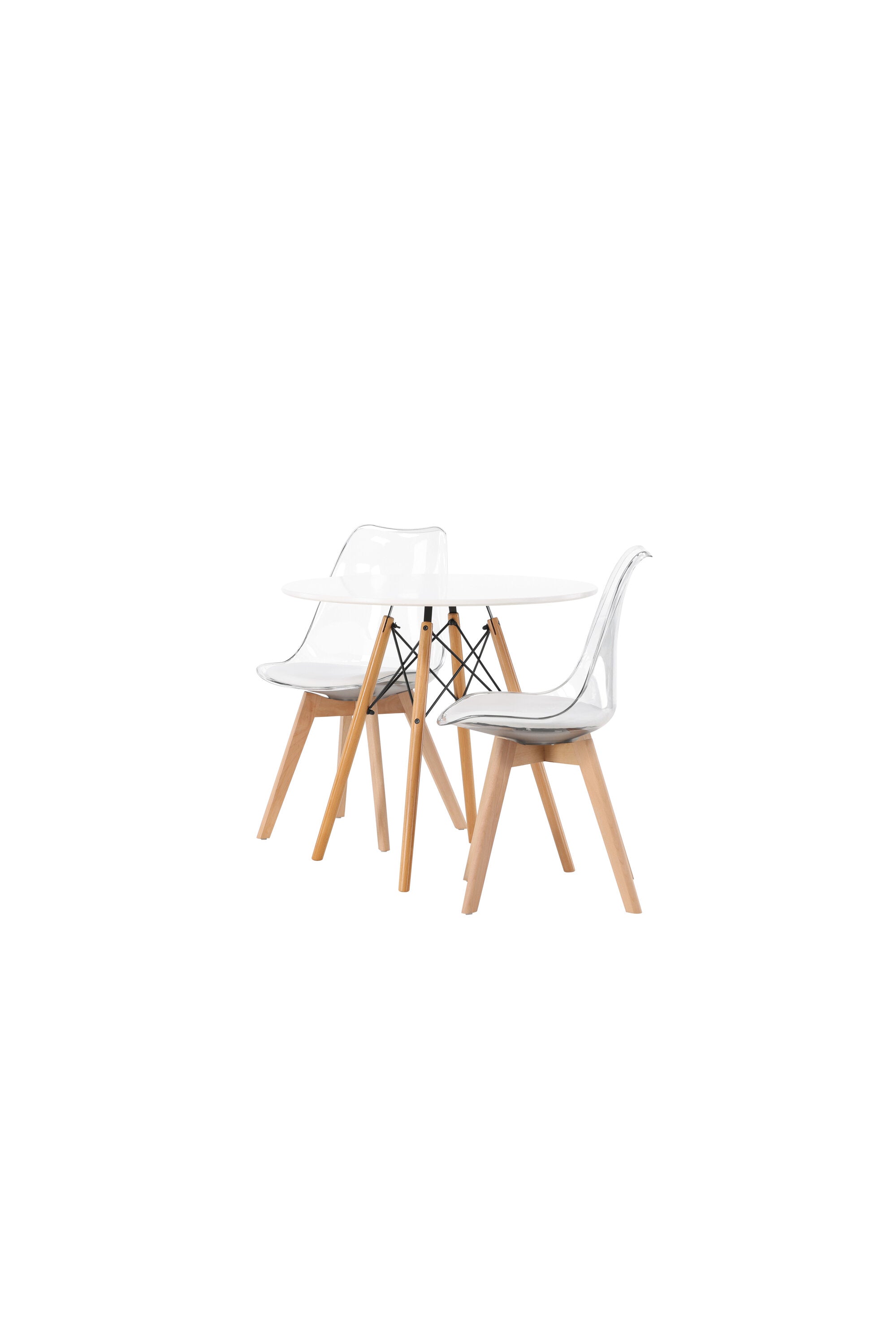 Danburi Esszimmerset + Edvin ⌀60cm/2St. in Natur,Transparent,Weiss präsentiert im Onlineshop von KAQTU Design AG. Esszimmerset ist von Venture Home