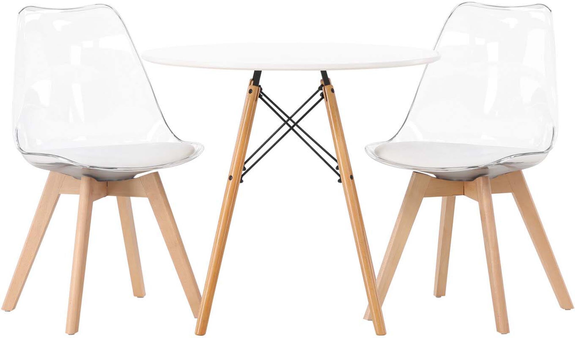 Stilvolles Danburi Esszimmerset mit Edvin Stühlen, ideal für kleine Räume. Elegantes Design, pflegeleichte Materialien und gemütlicher Komfort.