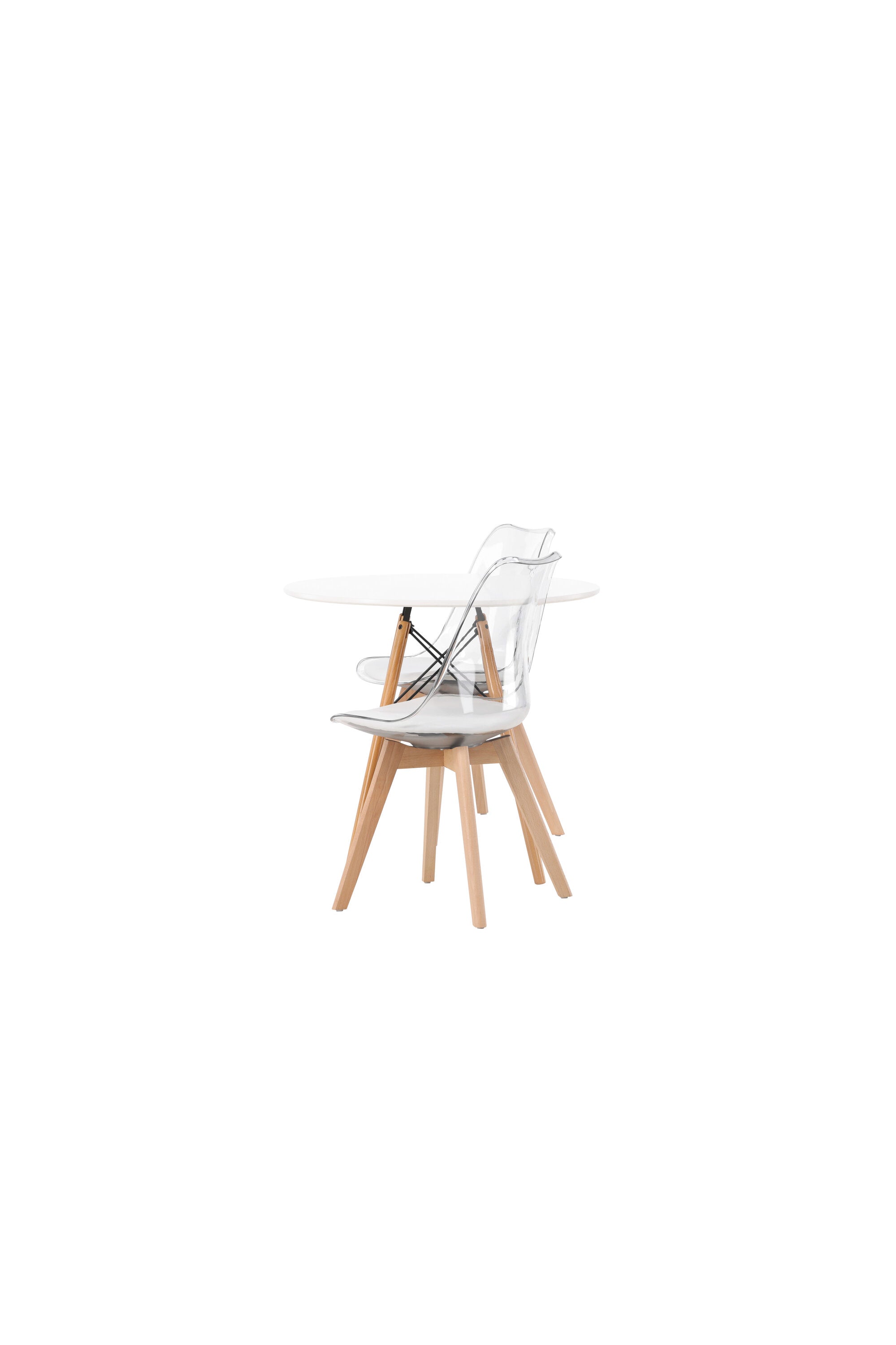 Danburi Esszimmerset + Edvin ⌀60cm/2St. in Natur,Transparent,Weiss präsentiert im Onlineshop von KAQTU Design AG. Esszimmerset ist von Venture Home
