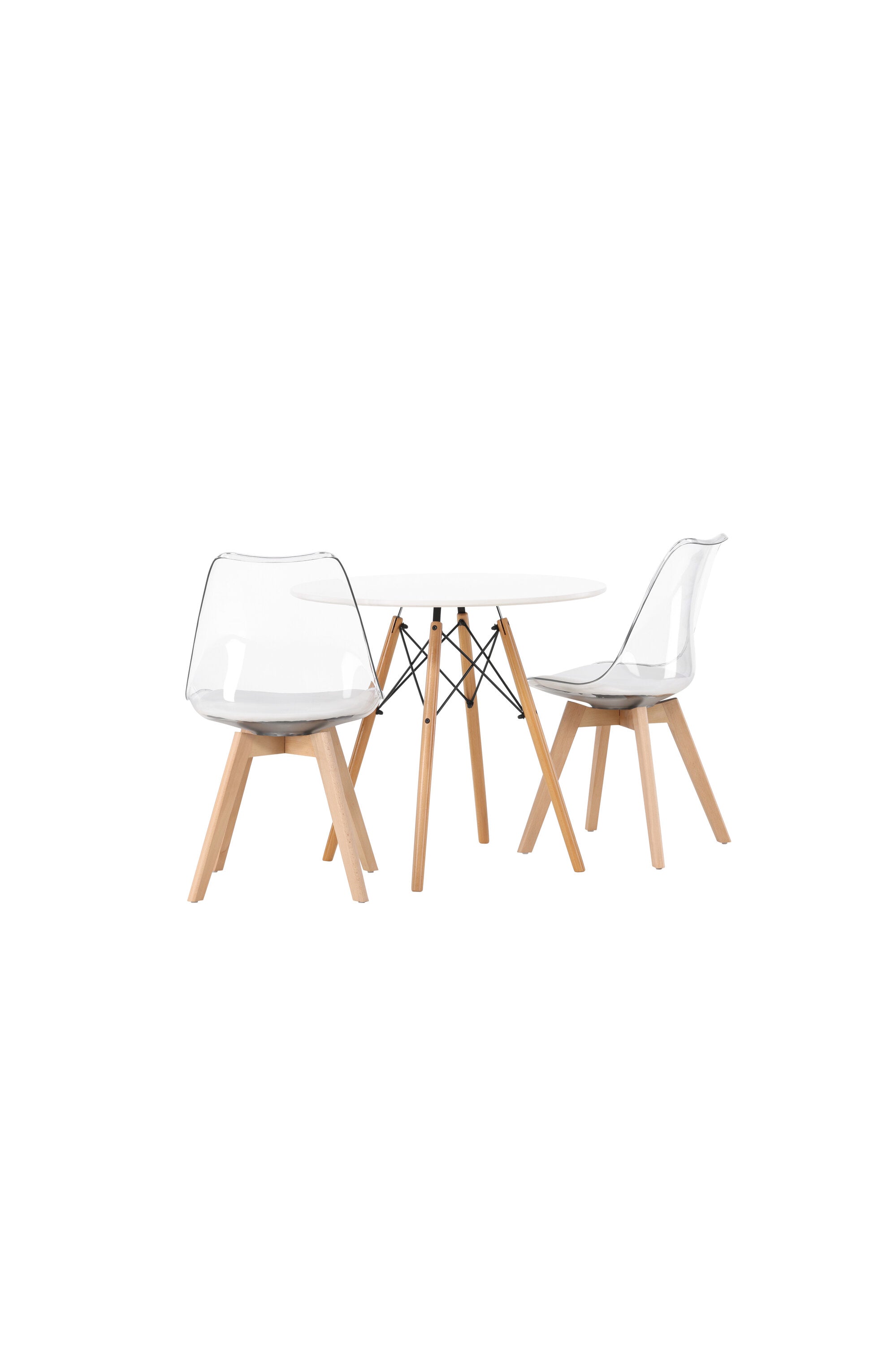 Danburi Esszimmerset + Edvin ⌀60cm/2St. in Natur,Transparent,Weiss präsentiert im Onlineshop von KAQTU Design AG. Esszimmerset ist von Venture Home