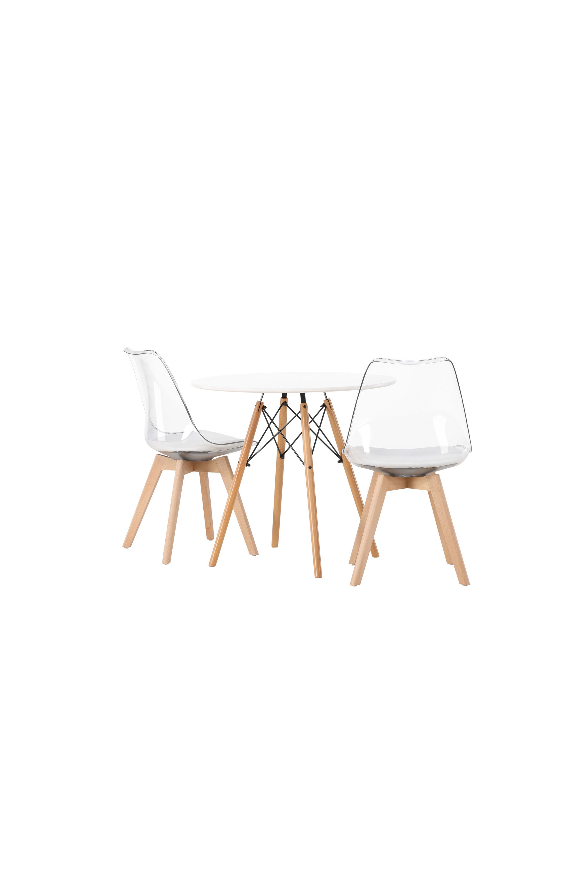 Danburi Esszimmerset + Edvin ⌀60cm/2St. in Natur,Transparent,Weiss präsentiert im Onlineshop von KAQTU Design AG. Esszimmerset ist von Venture Home