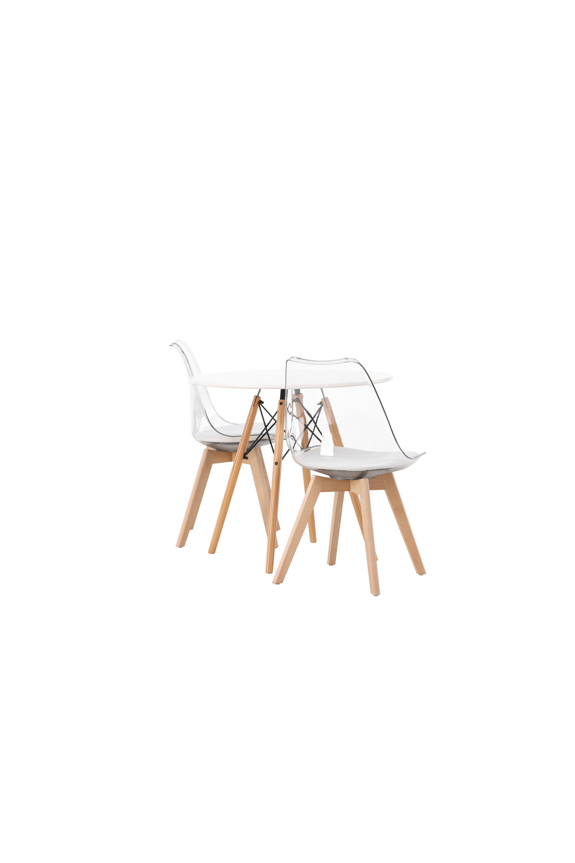 Danburi Esszimmerset + Edvin ⌀60cm/2St. in Natur,Transparent,Weiss präsentiert im Onlineshop von KAQTU Design AG. Esszimmerset ist von Venture Home