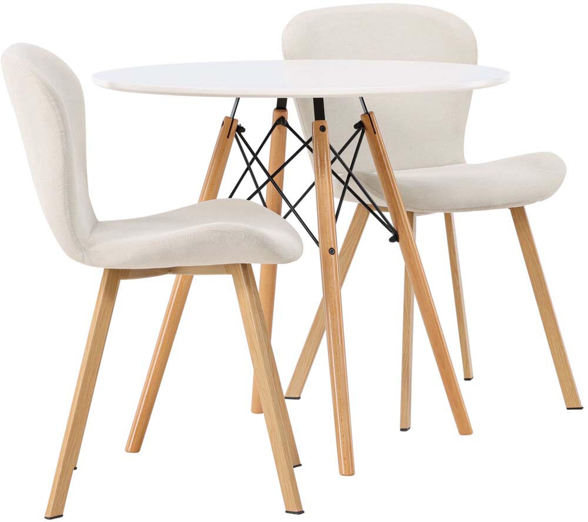 Elegantes Danburi Set mit Lilja Tisch, ideal für kleine Esszimmer.