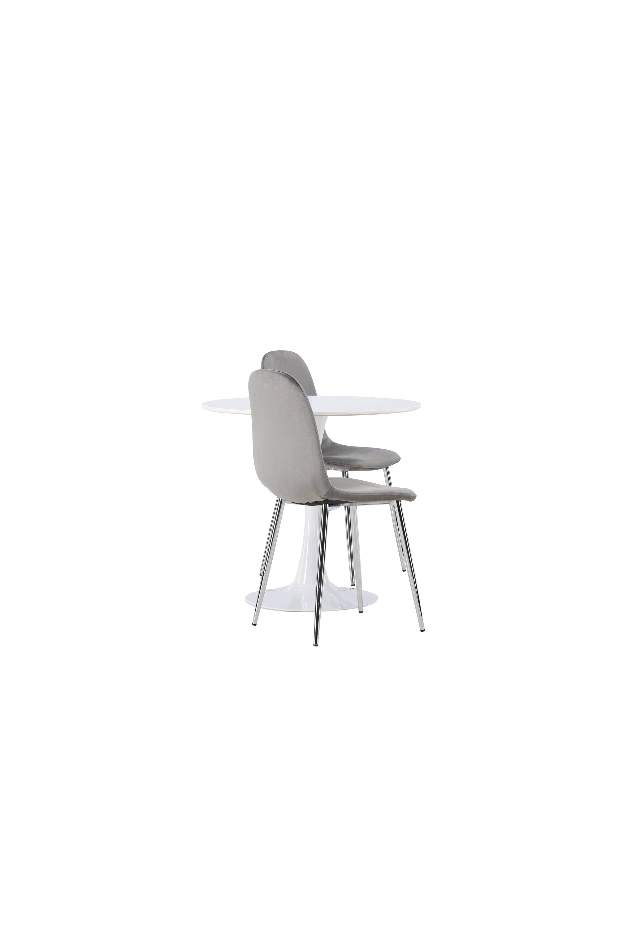 Hamden Esszimmerset + Eva ⌀80cm/2St. in Hellgrau, Silber präsentiert im Onlineshop von KAQTU Design AG. Esszimmerset ist von Venture Home